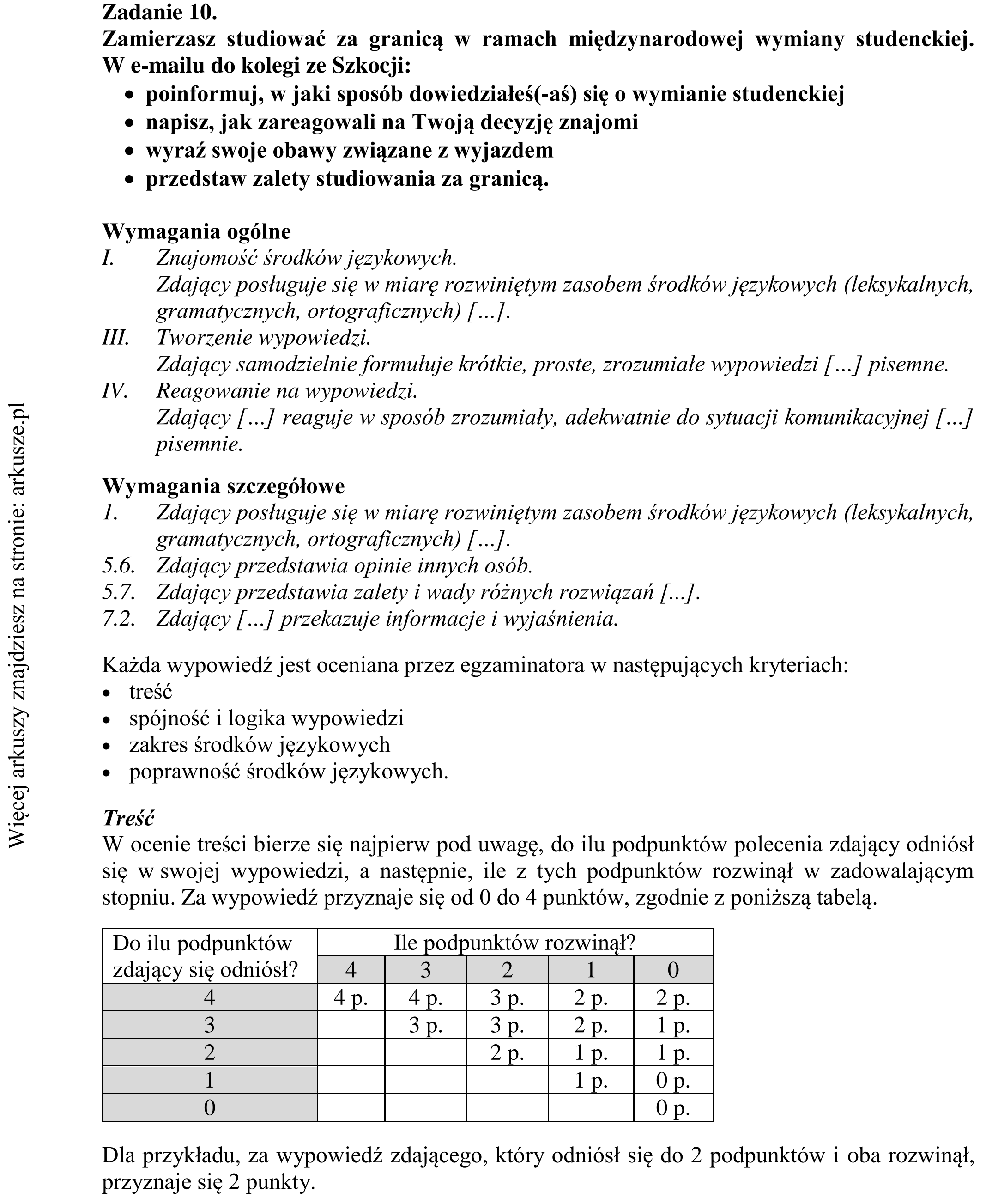 Matura dodatkowa, czerwiec 2018, odpowiedź do zadania 10, fragment 1