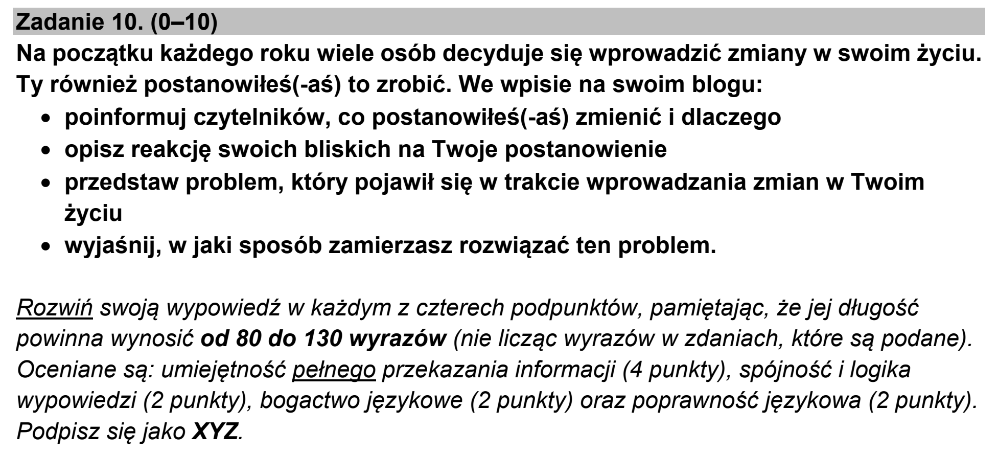 Matura dodatkowa, czerwiec 2023, zadanie 10