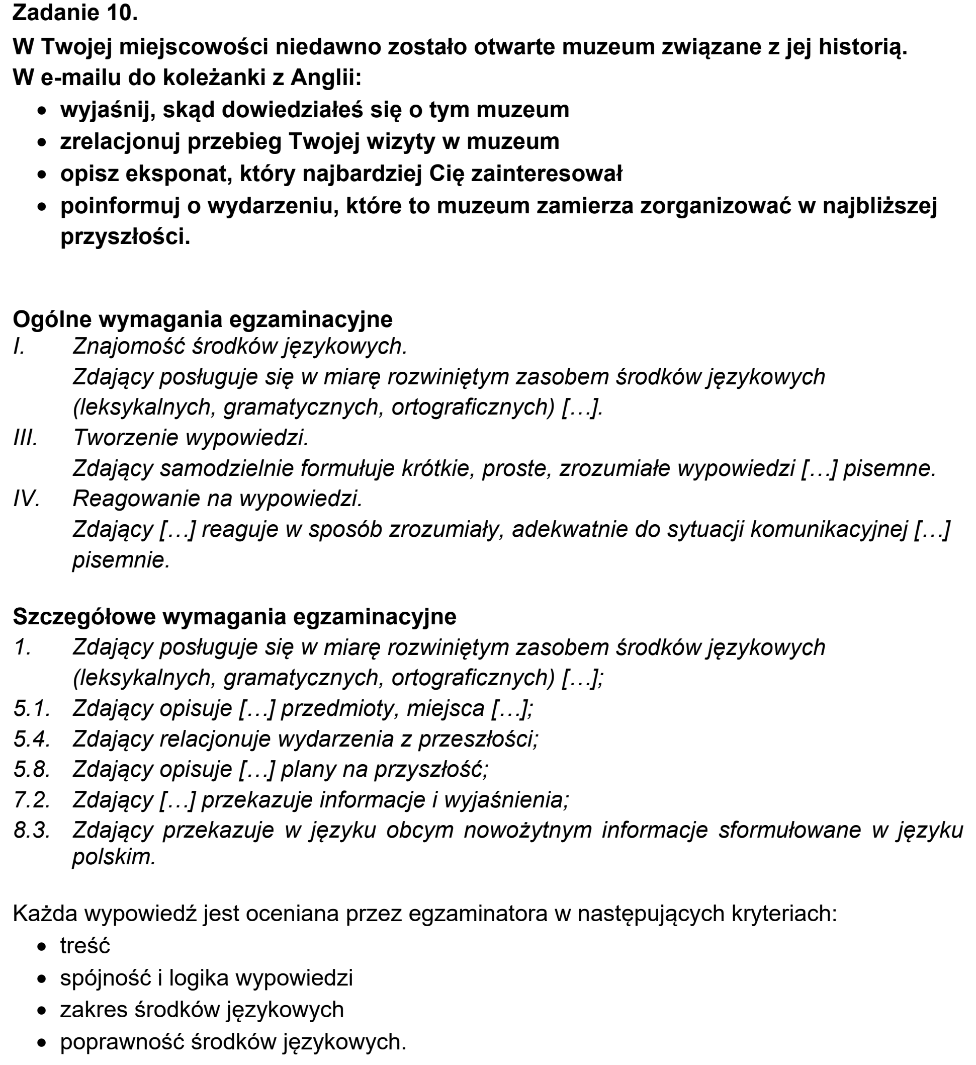 Matura dodatkowa, czerwiec 2024, odpowiedź do zadania 10