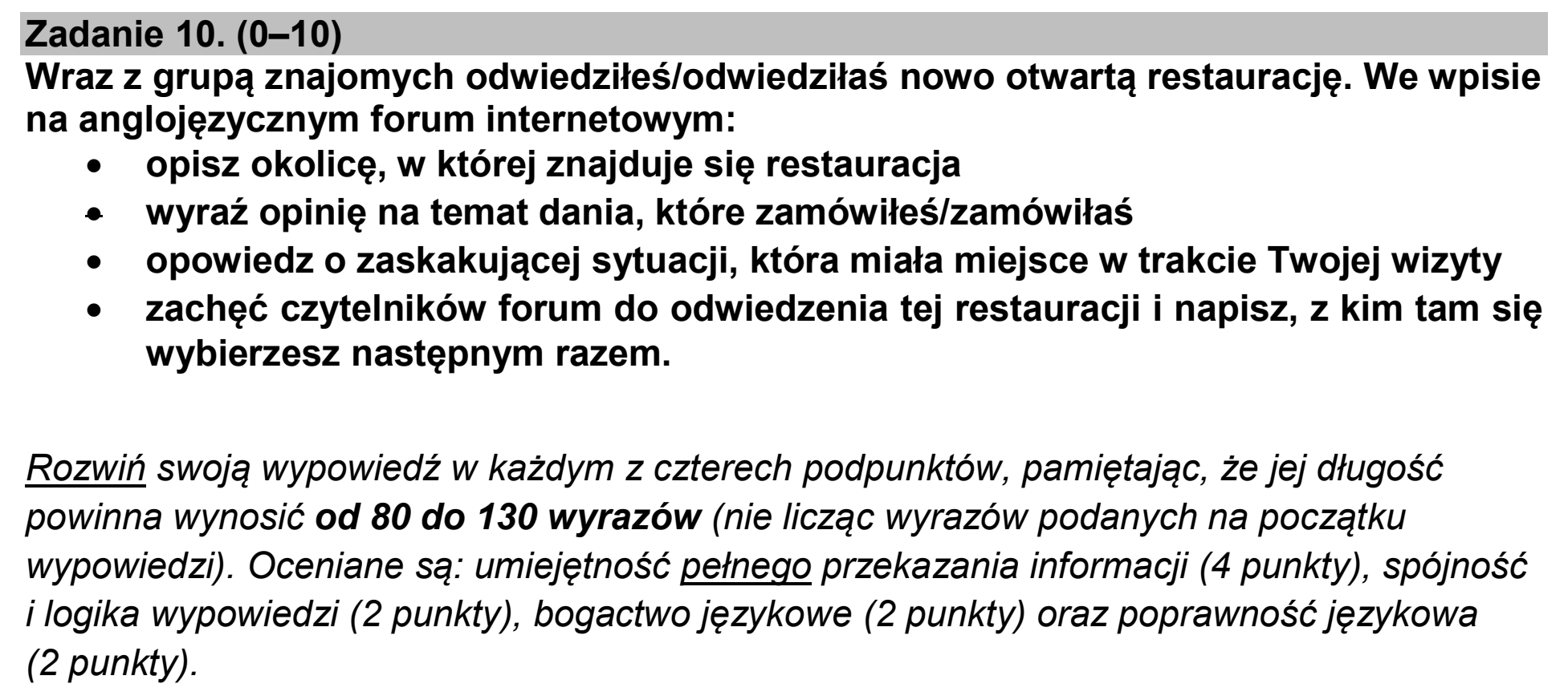 Matura dodatkowa, czerwiec 2025, zadanie 10