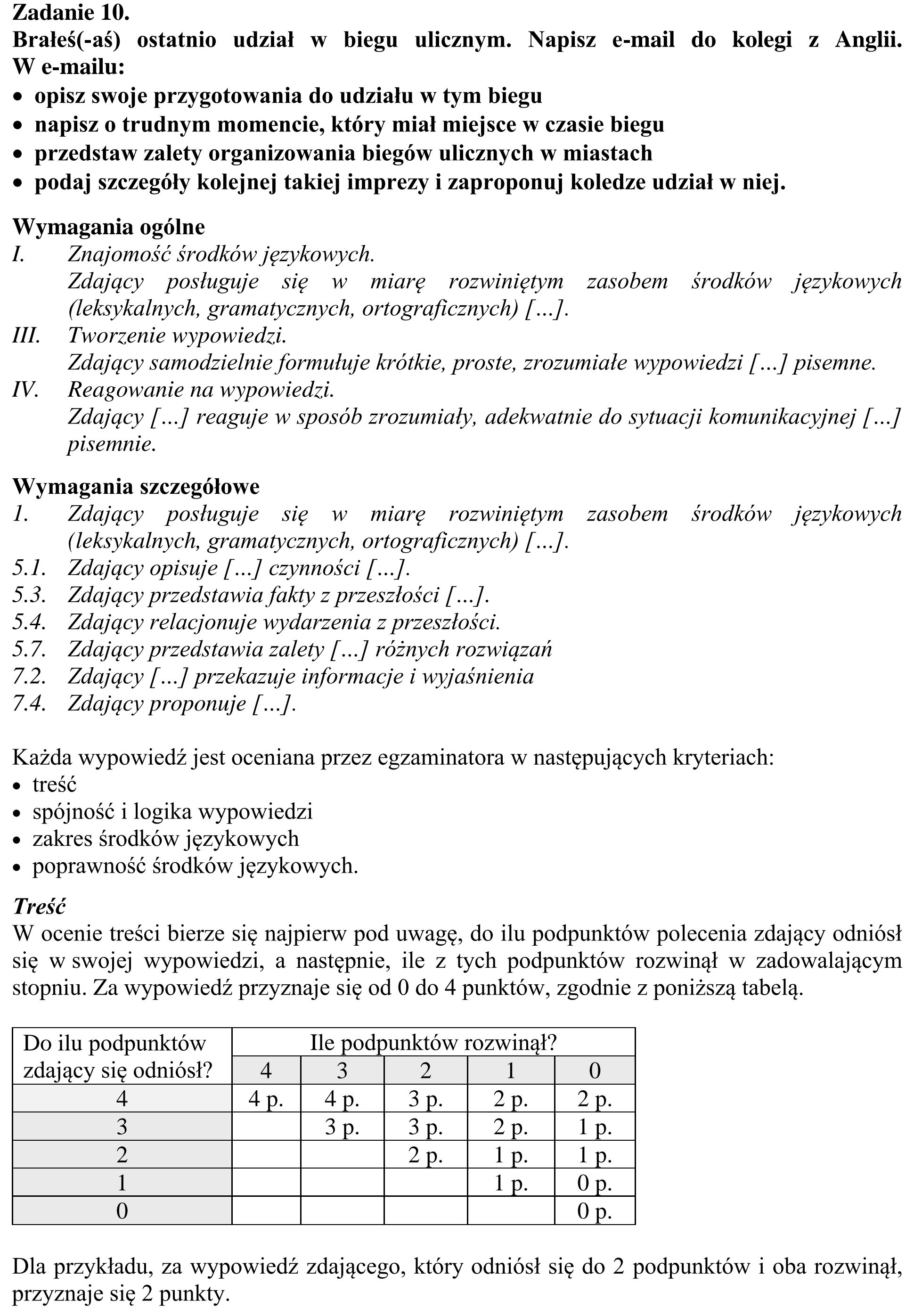 Matura, maj 2015, odpowiedź do zadania 10, fragment 1