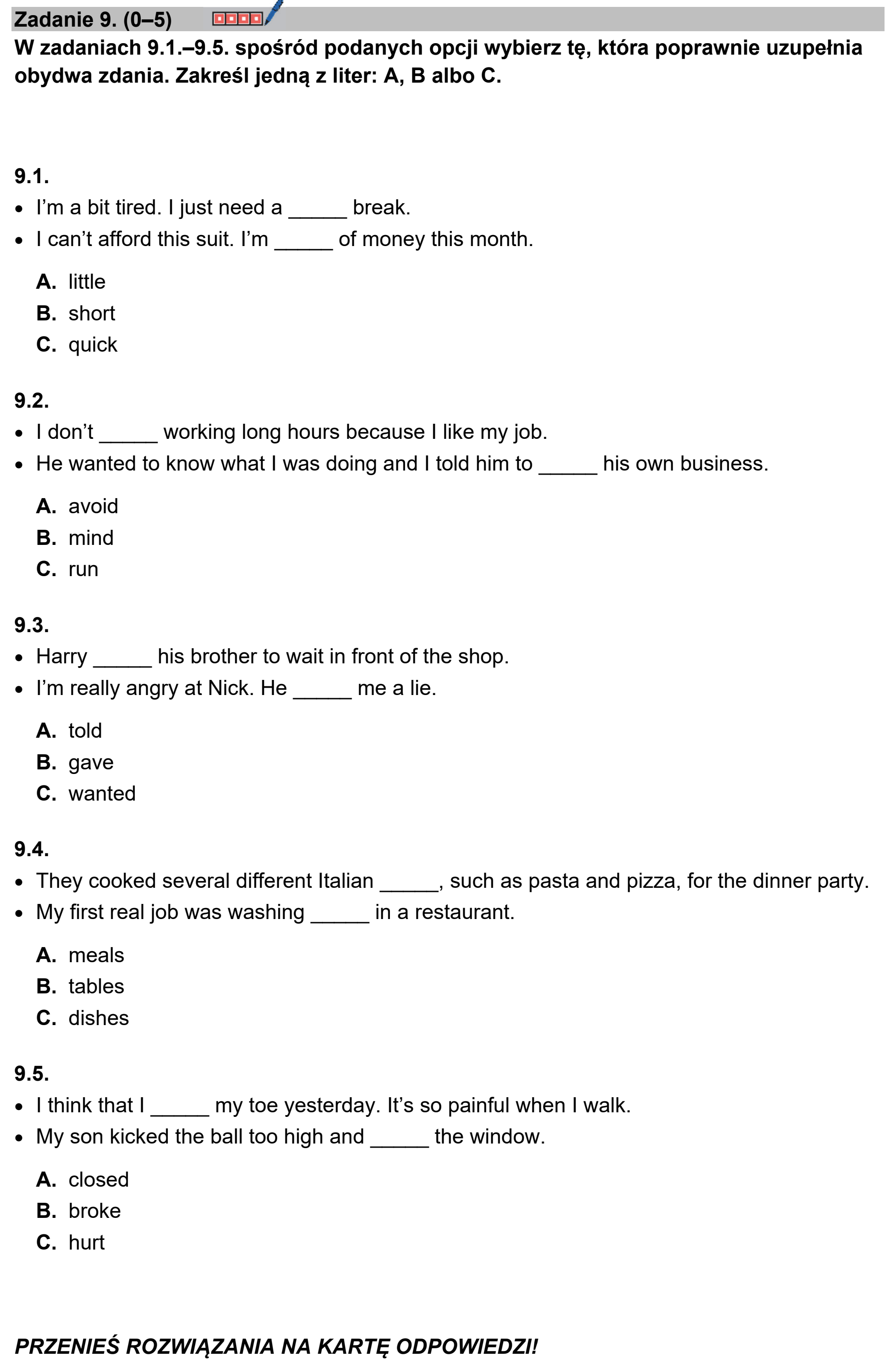 Matura, maj 2025, podgląd zadania 9