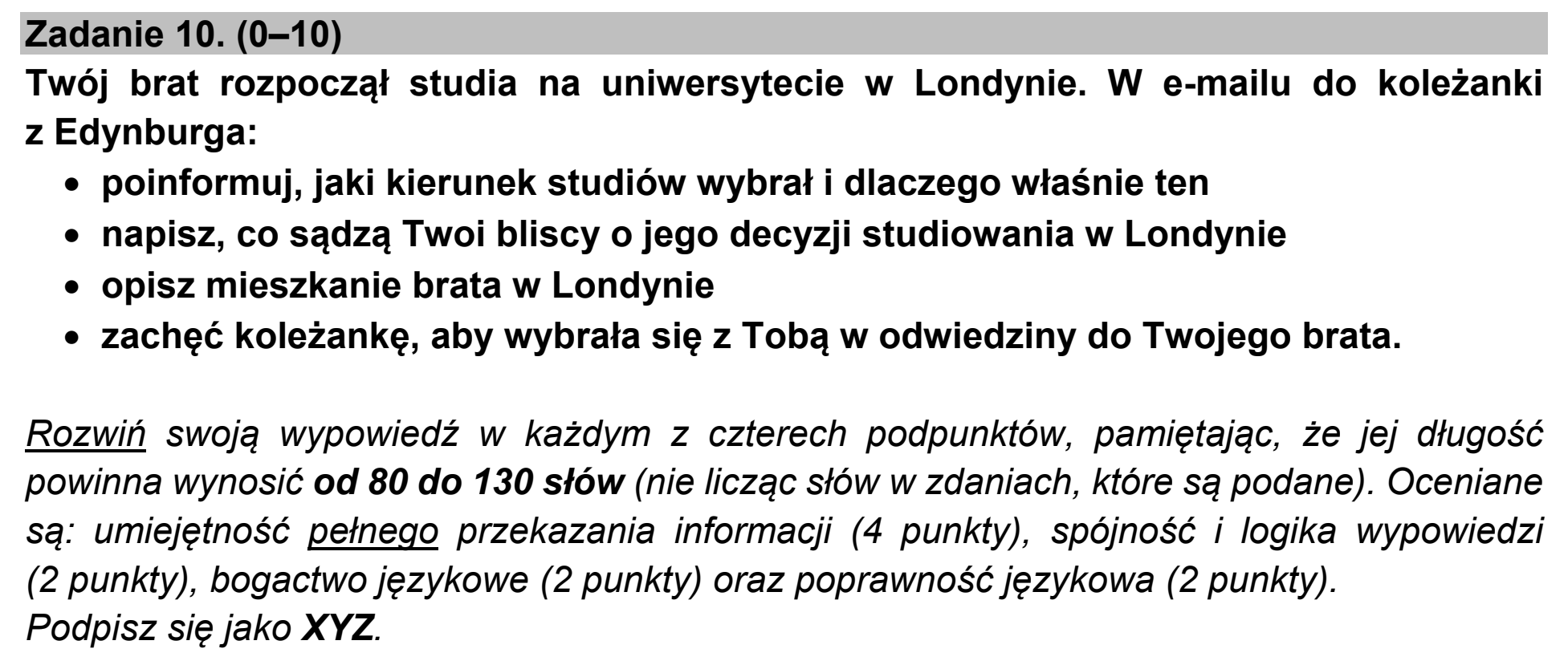 Matura próbna, marzec 2021, podgląd zadania 10
