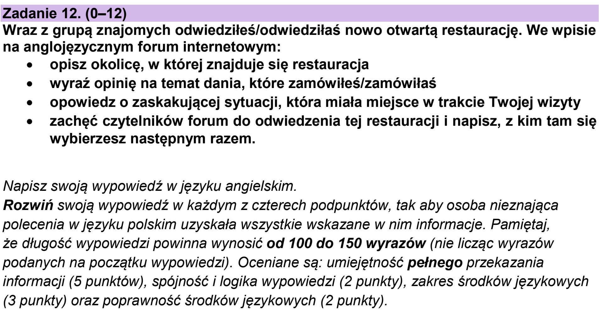 Matura dodatkowa, czerwiec 2025, podgląd zadania 12
