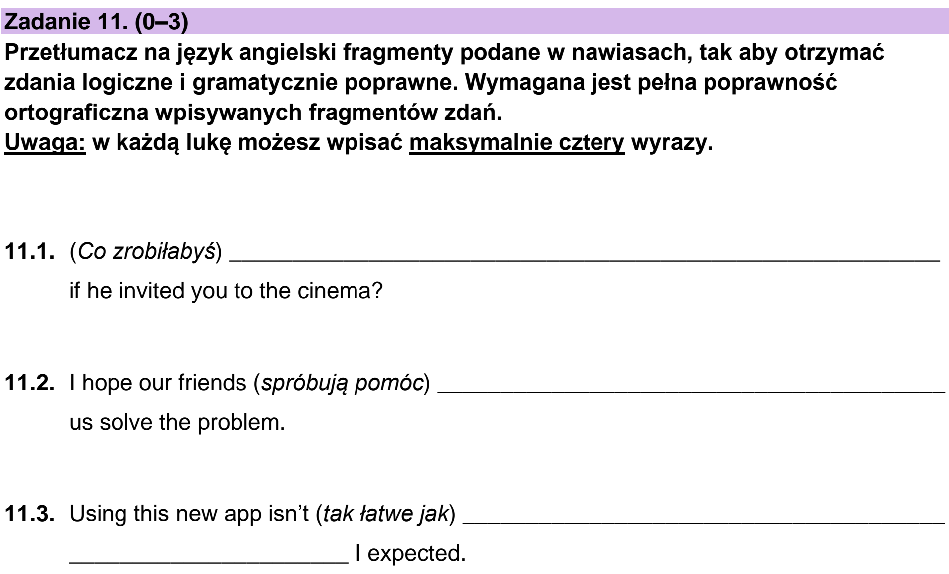 Matura próbna, grudzien 2022, podgląd zadania 11