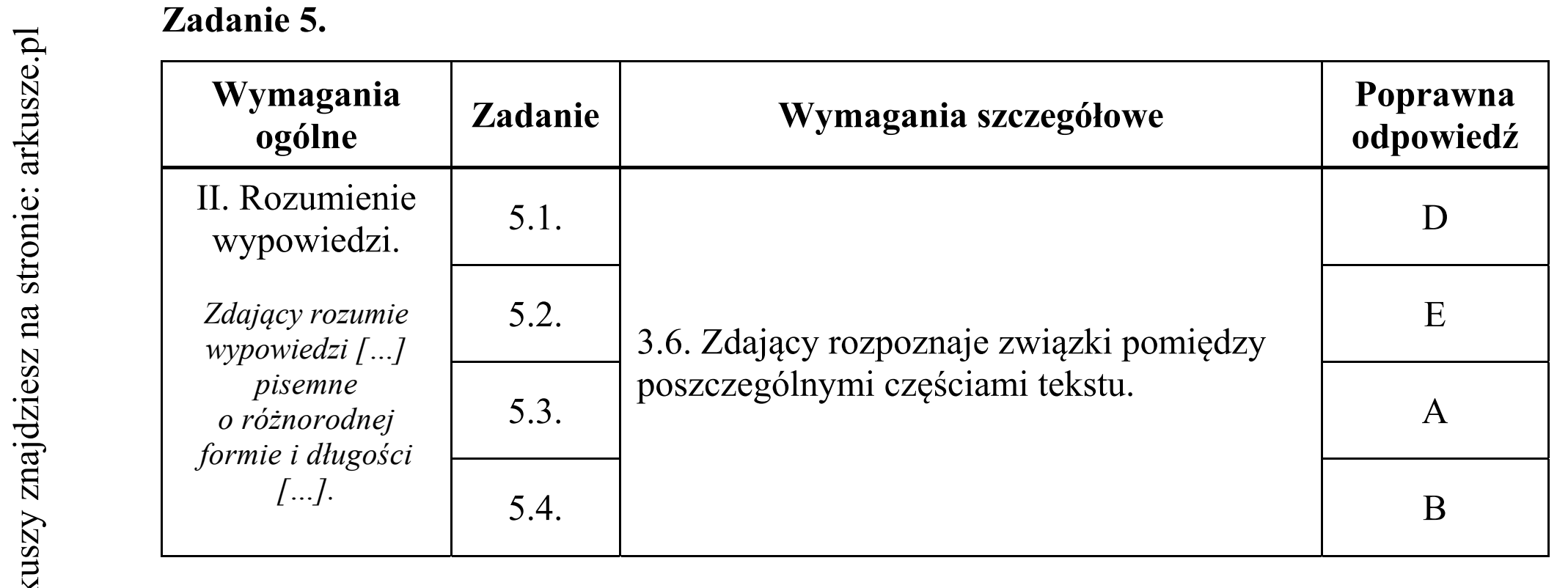 Matura dodatkowa, czerwiec 2016, odpowiedź do zadania 5
