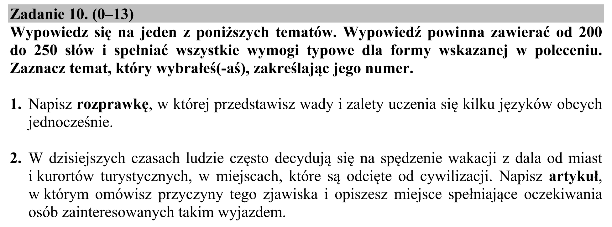 Matura dodatkowa, czerwiec 2019, zadanie 10