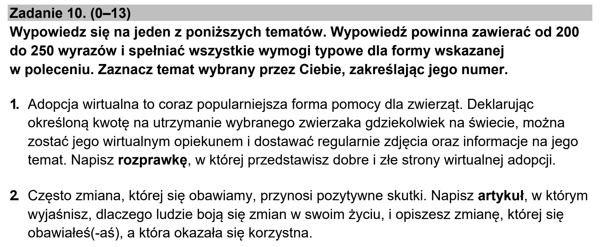 Matura dodatkowa, czerwiec 2022, zadanie 10
