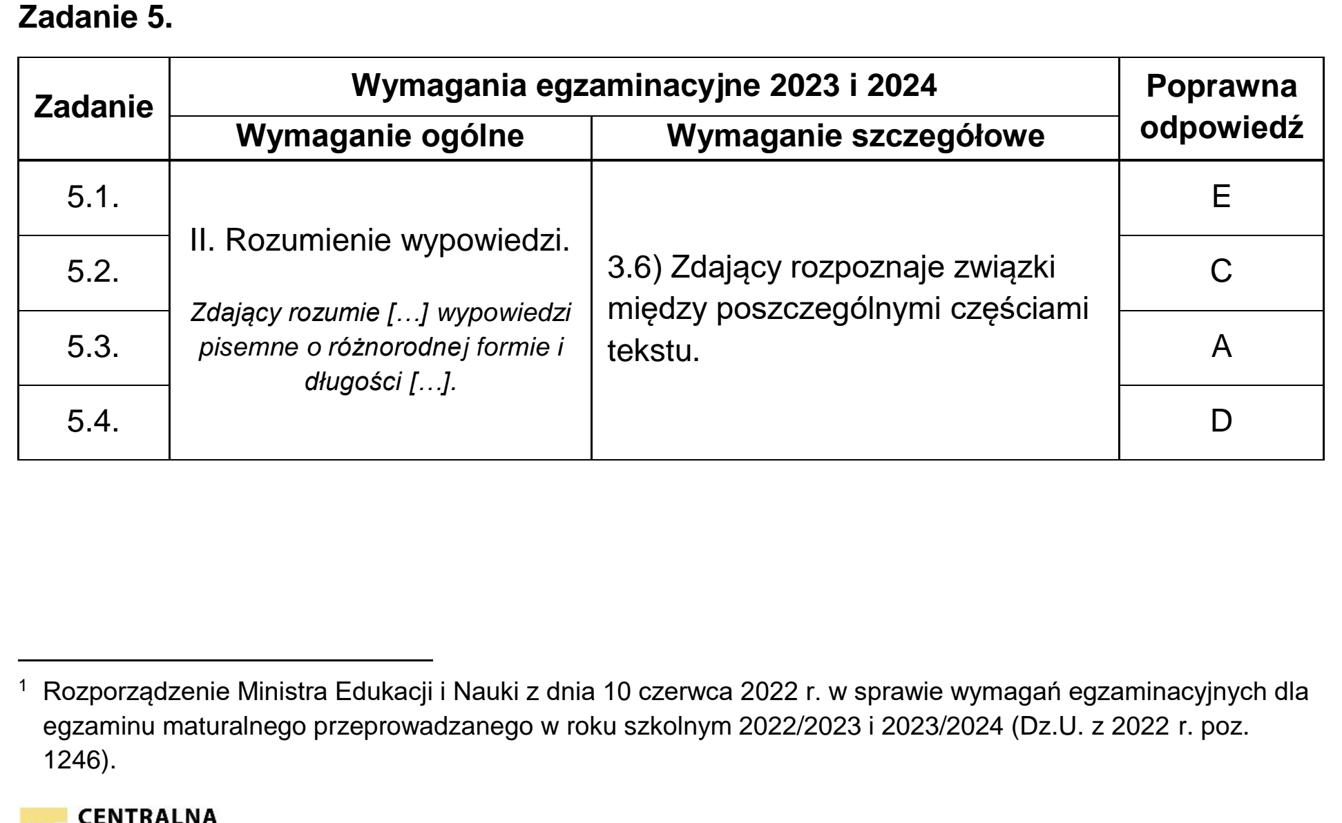 Matura dodatkowa, czerwiec 2024, odpowiedź do zadania 5