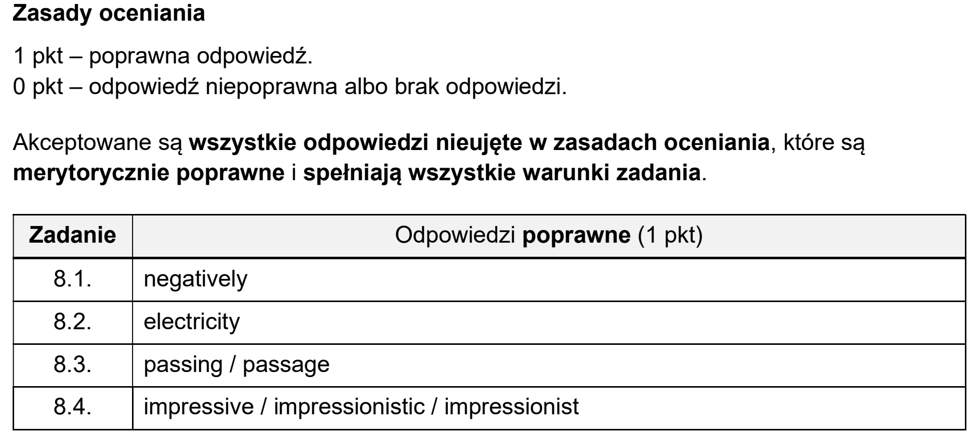 Matura dodatkowa, czerwiec 2026, odpowiedź do zadania 8