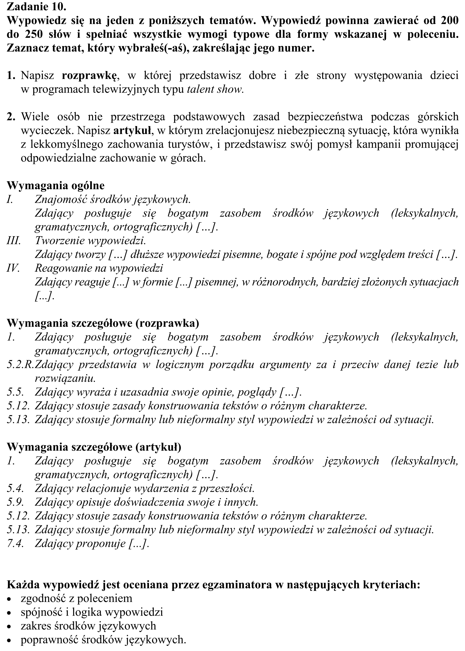 Matura, maj 2017, odpowiedź do zadania 10, fragment 1