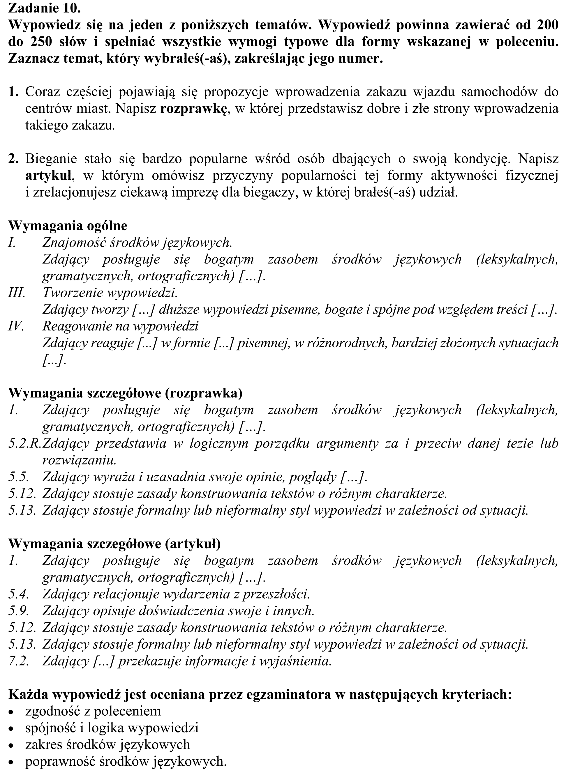 Matura, maj 2018, odpowiedź do zadania 10, fragment 1
