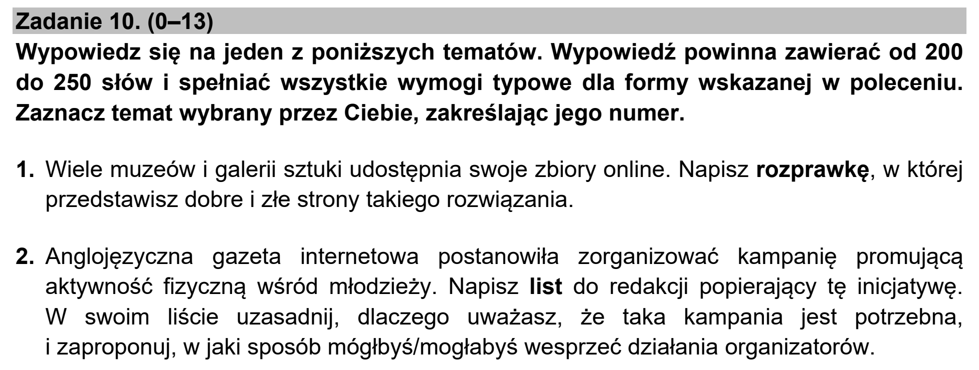 Matura, maj 2021, podgląd zadania 10