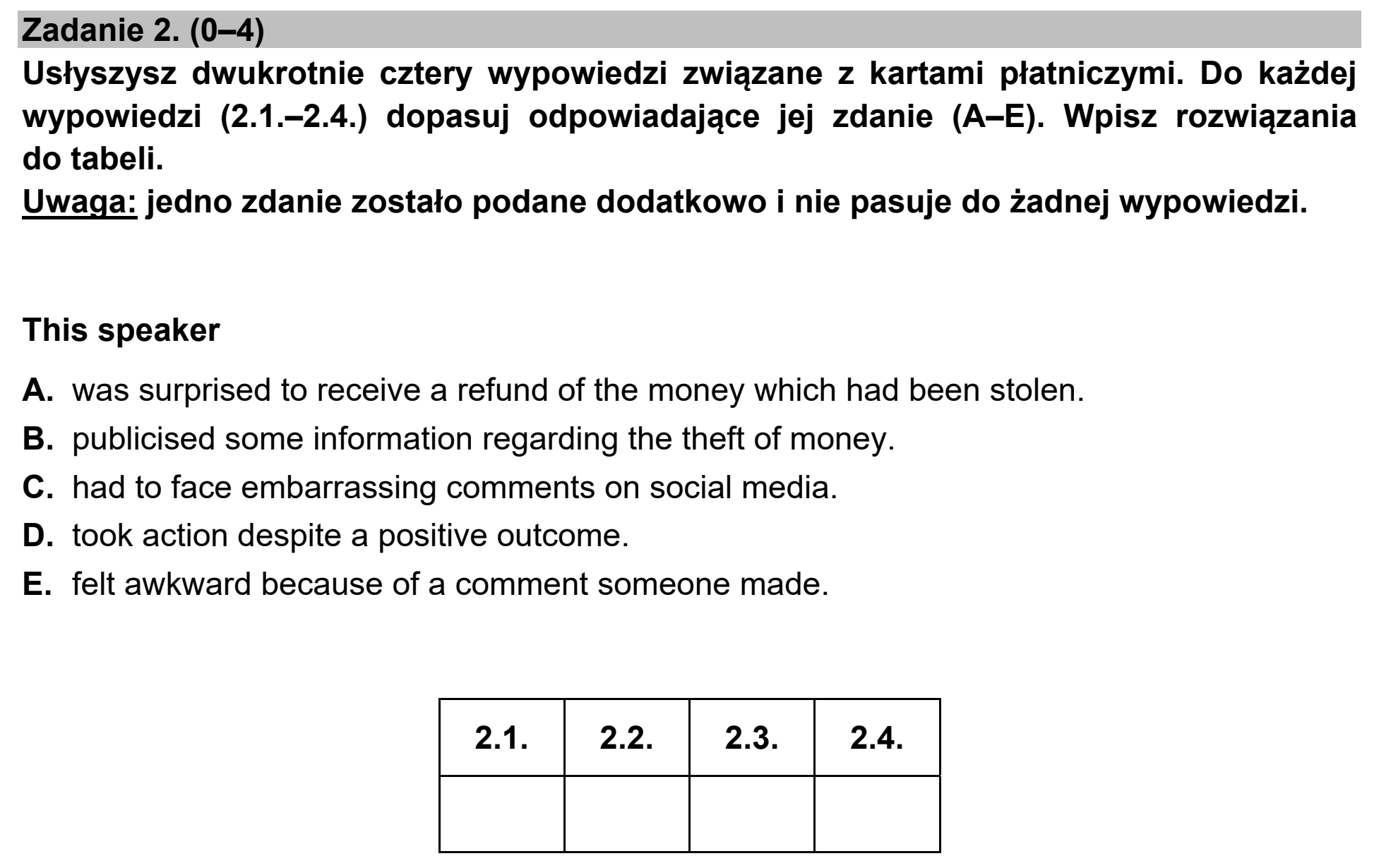 Matura, maj 2022, zadanie 2