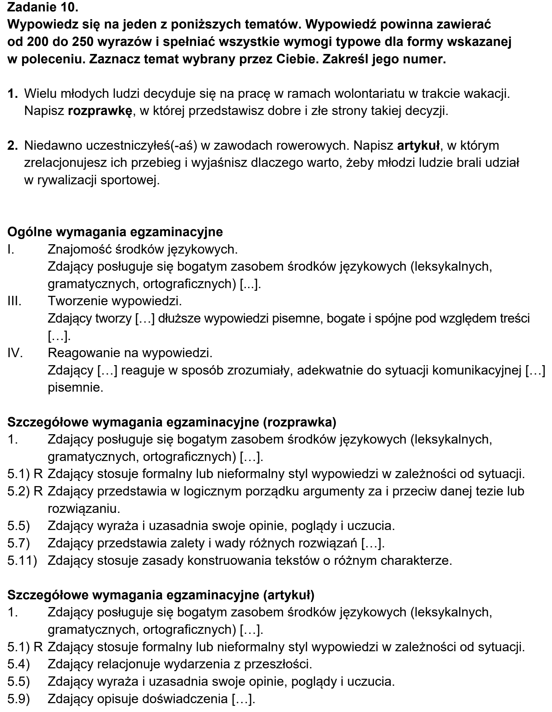 Matura, maj 2024, odpowiedź do zadania 10