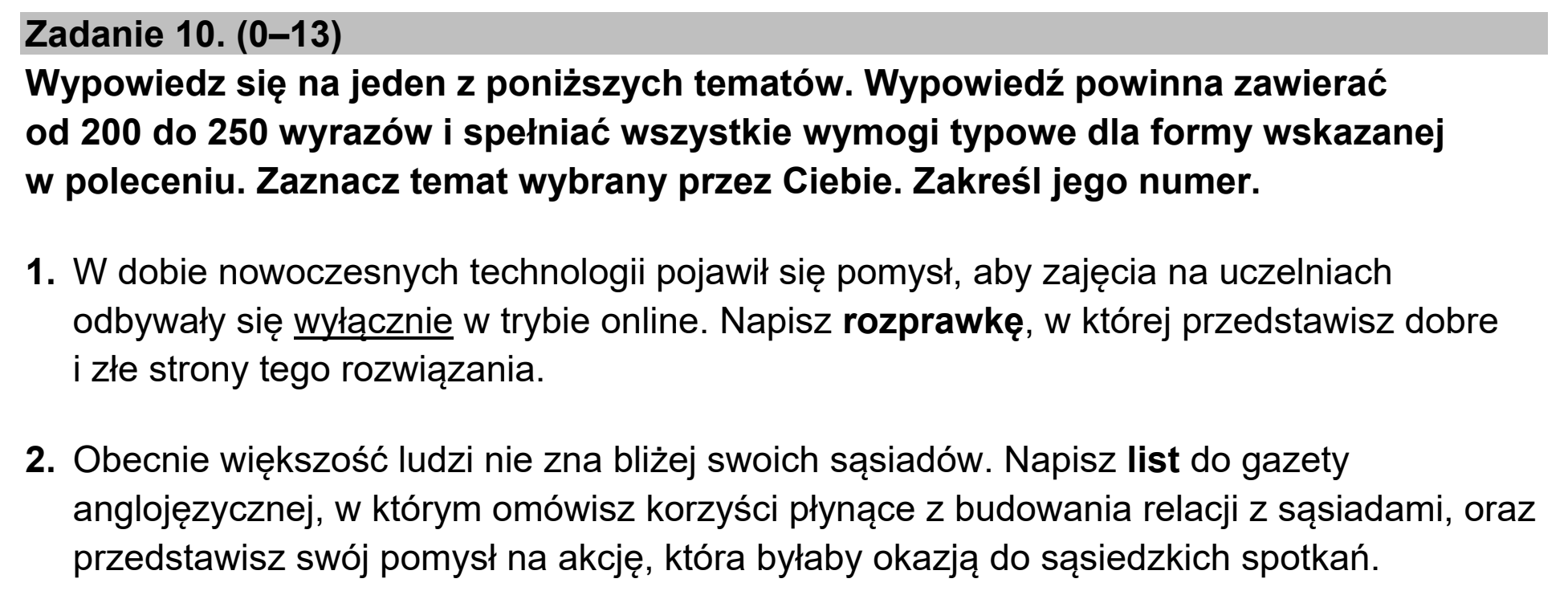 Matura, maj 2025, podgląd zadania 10