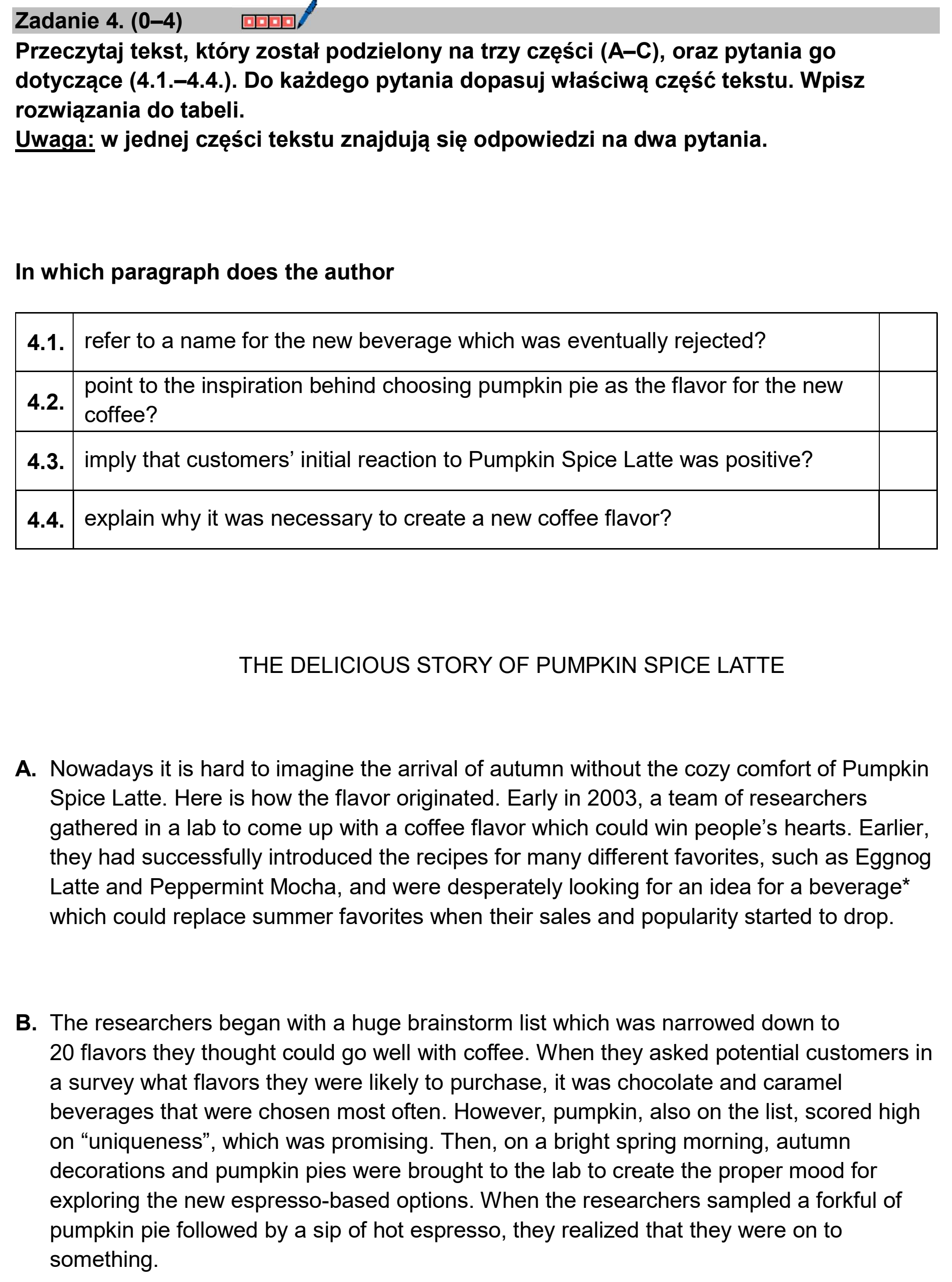 Matura, maj 2026, podgląd zadania 4, fragment 1