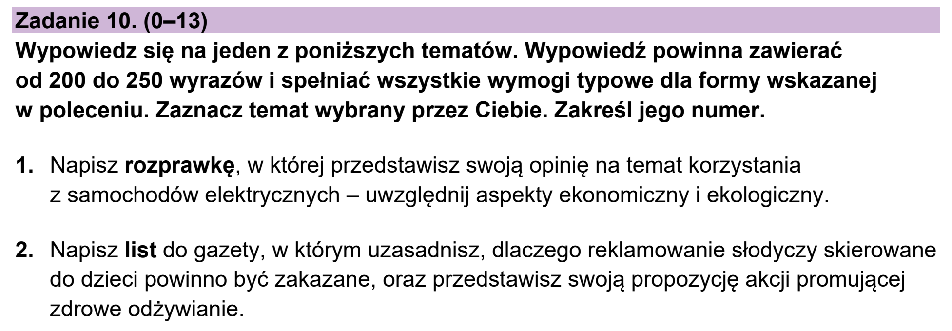 Matura dodatkowa, czerwiec 2024, zadanie 10