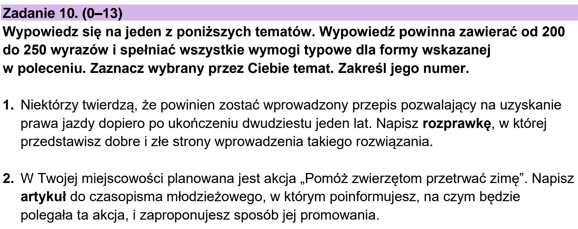 Matura próbna, grudzien 2022, zadanie 10