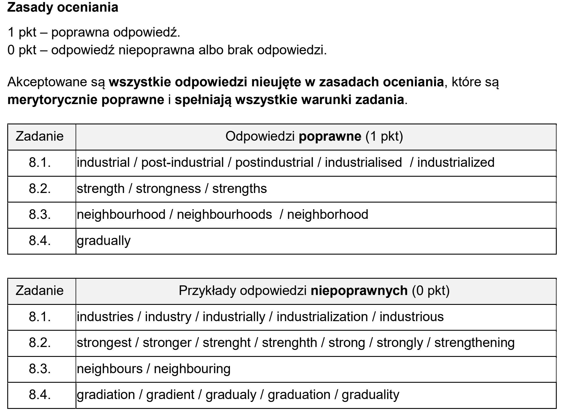Matura, maj 2026, odpowiedź do zadania 8