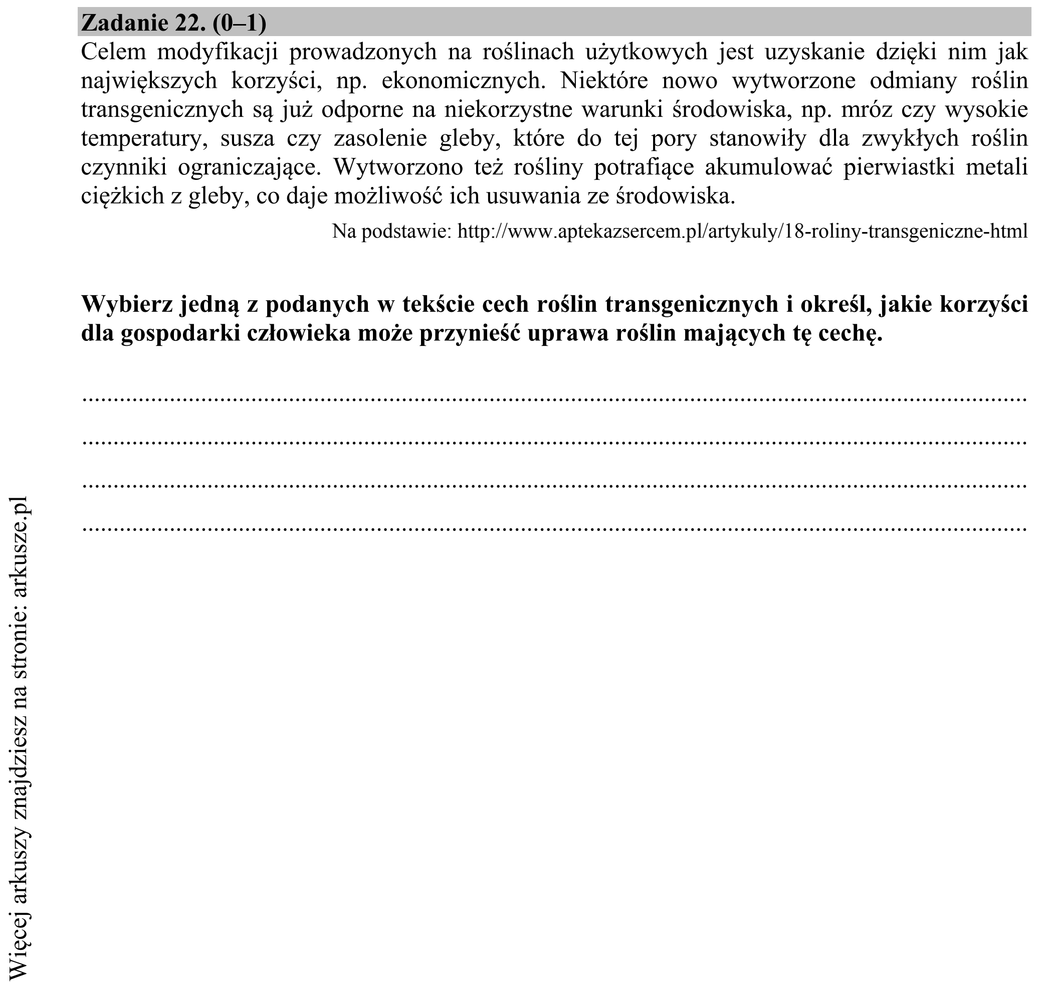 Matura dodatkowa, czerwiec 2015, zadanie 22