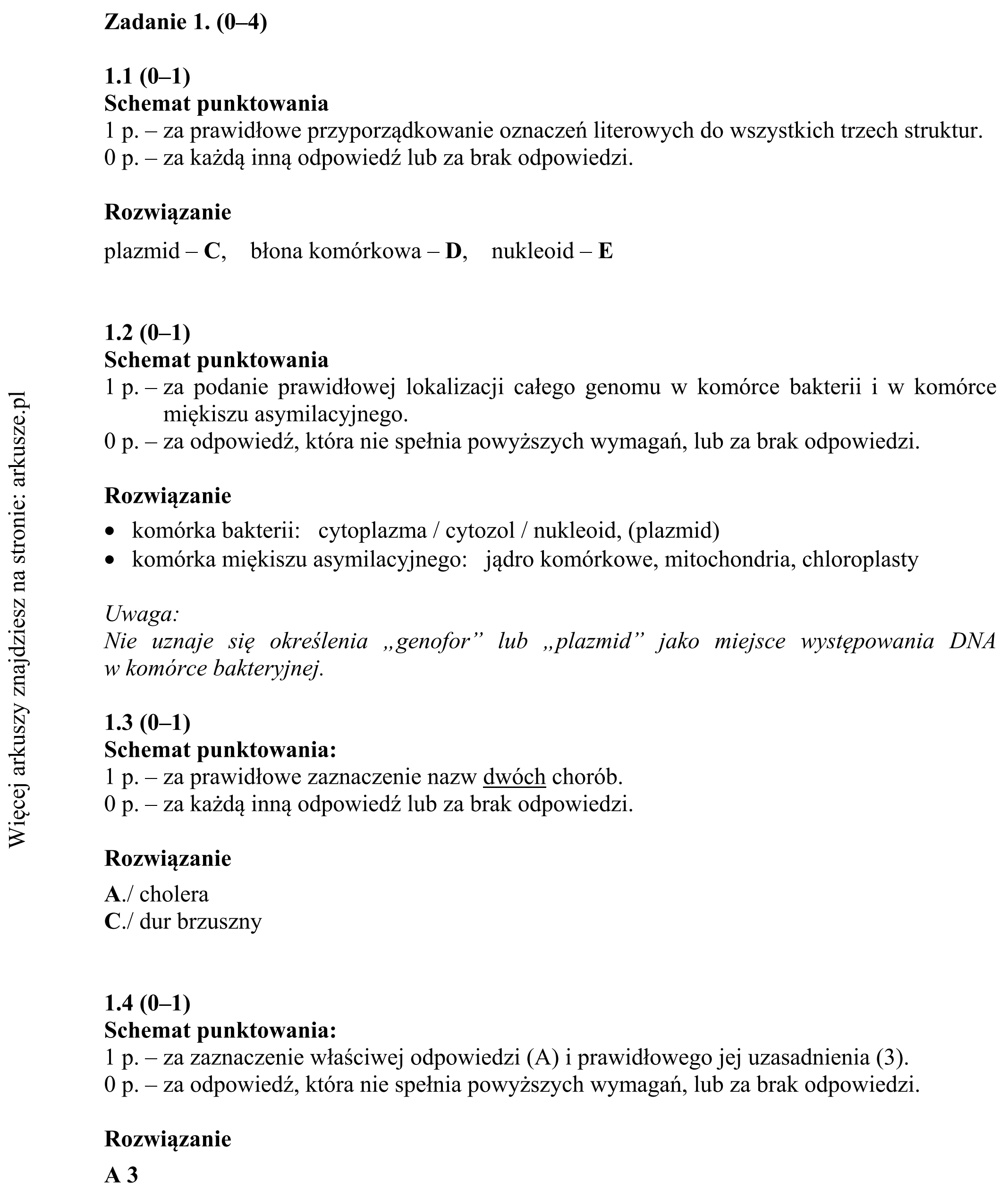 Matura dodatkowa, czerwiec 2016, odpowiedź do zadania 1.1
