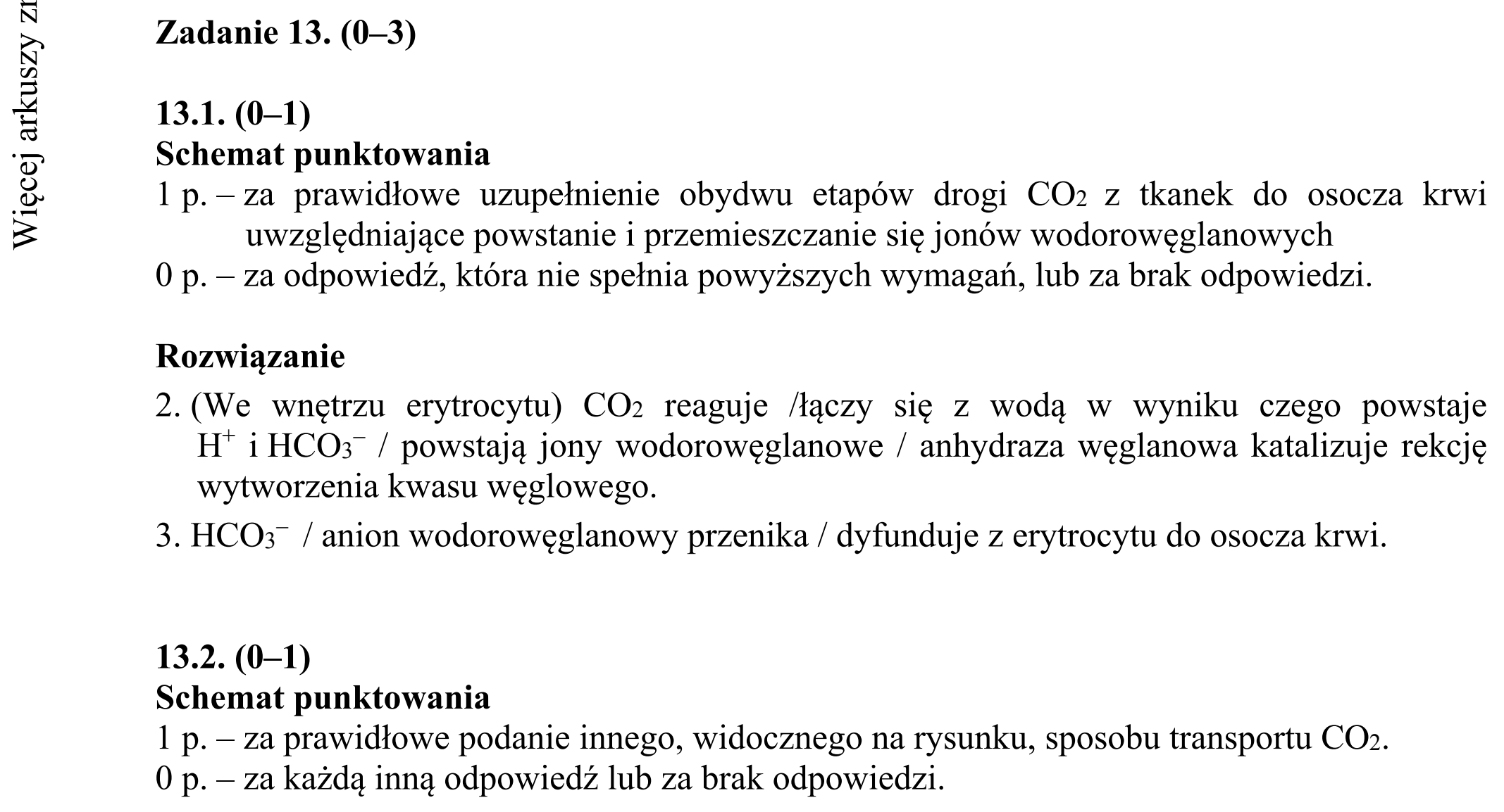 Matura dodatkowa, czerwiec 2016, odpowiedź do zadania 13.1, fragment 1