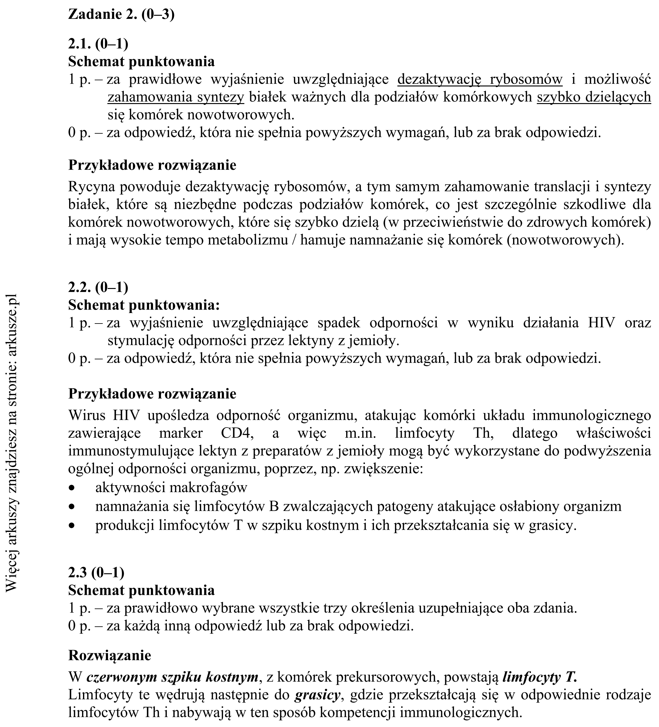 Matura dodatkowa, czerwiec 2016, odpowiedź do zadania 2.1