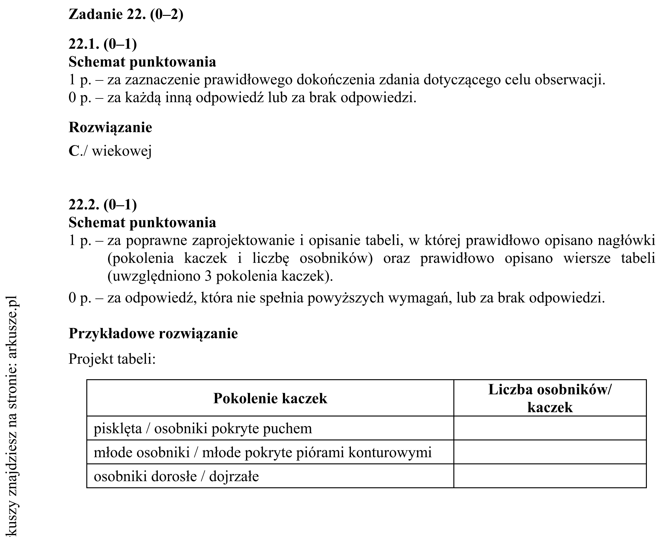 Matura dodatkowa, czerwiec 2016, odpowiedź do zadania 22.1