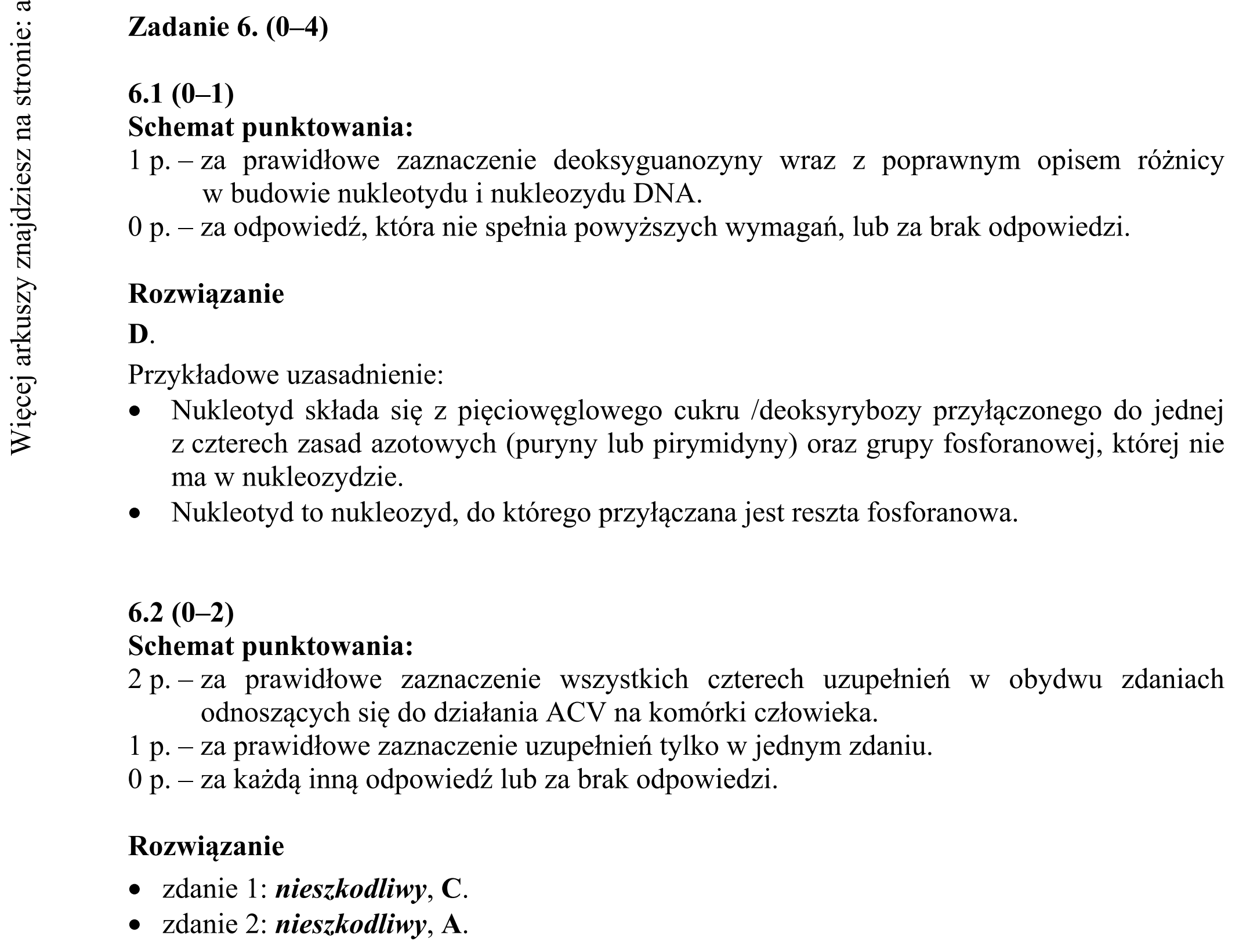 Matura dodatkowa, czerwiec 2016, odpowiedź do zadania 6.1, fragment 1