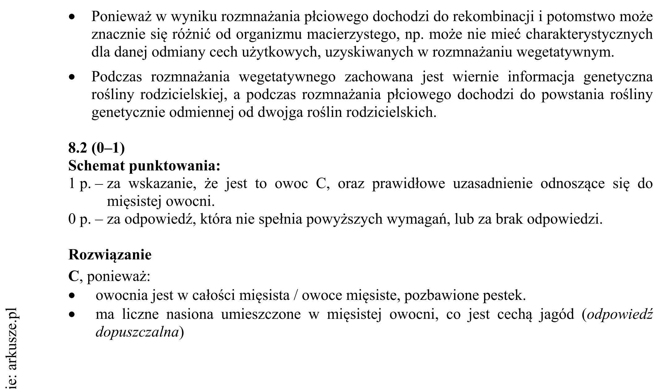 Matura dodatkowa, czerwiec 2016, odpowiedź do zadania 8.1, fragment 2