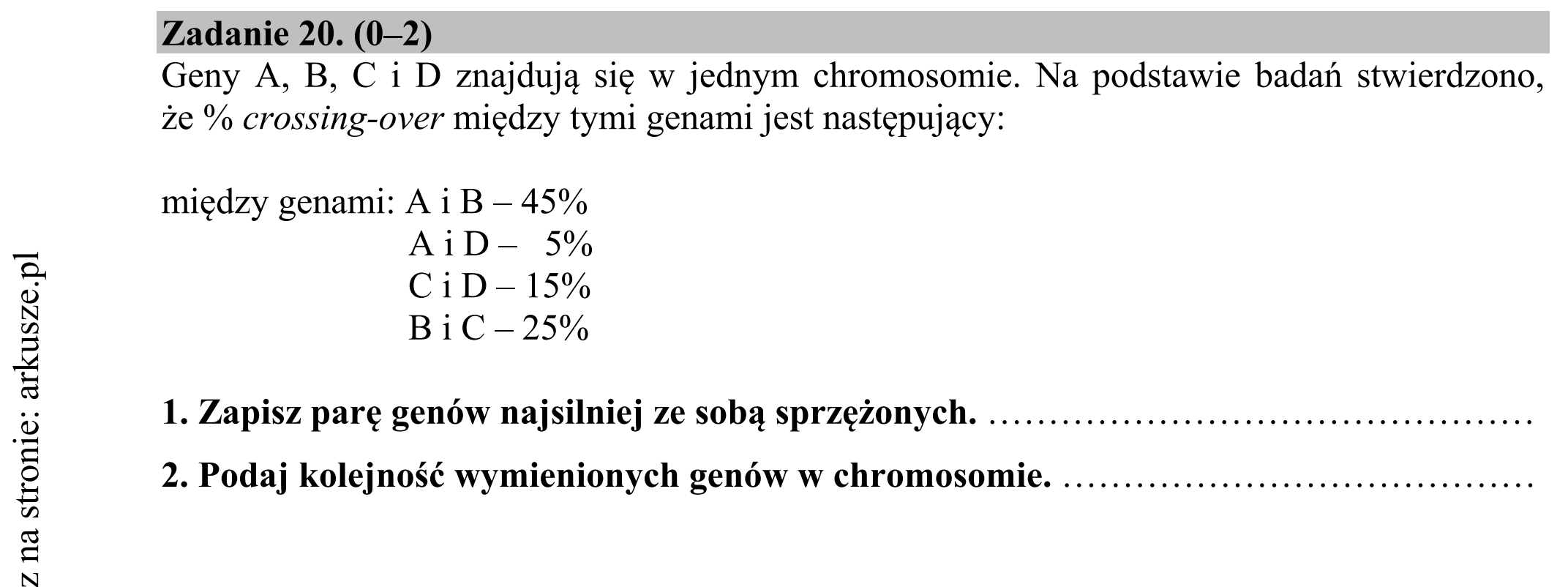 Matura dodatkowa, czerwiec 2016, zadanie 20