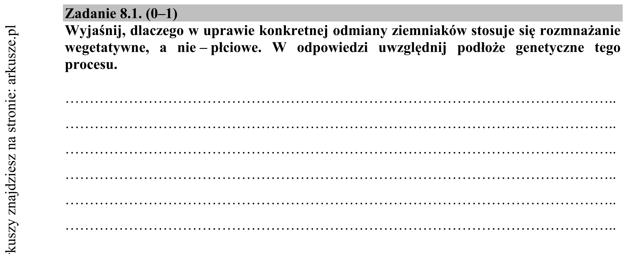 Matura dodatkowa, czerwiec 2016, zadanie 8.1
