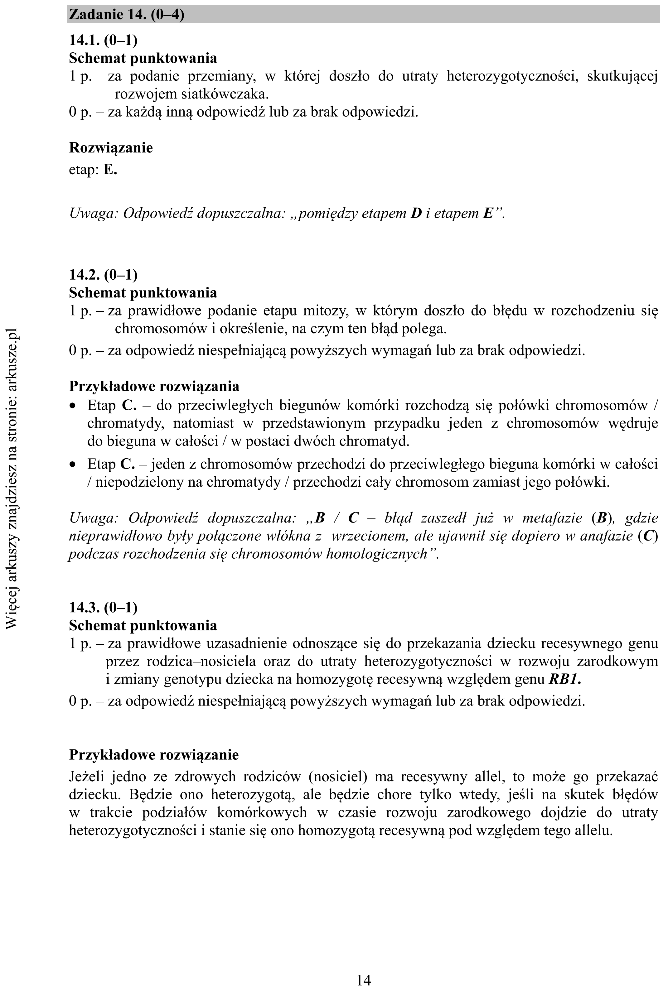 Matura dodatkowa, czerwiec 2018, odpowiedź do zadania 14.1, fragment 1