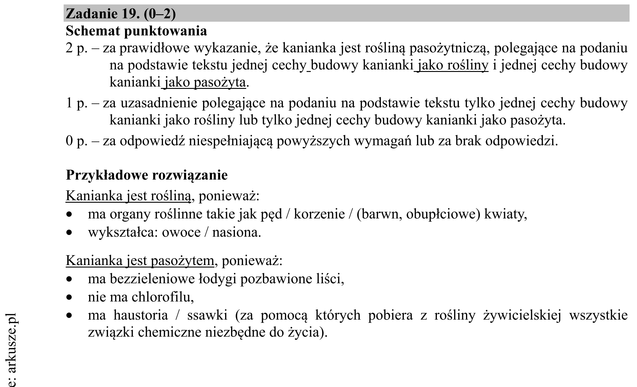 Matura dodatkowa, czerwiec 2018, odpowiedź do zadania 19