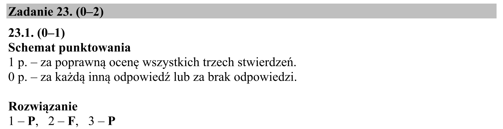 Matura dodatkowa, czerwiec 2018, odpowiedź do zadania 23.1, fragment 1