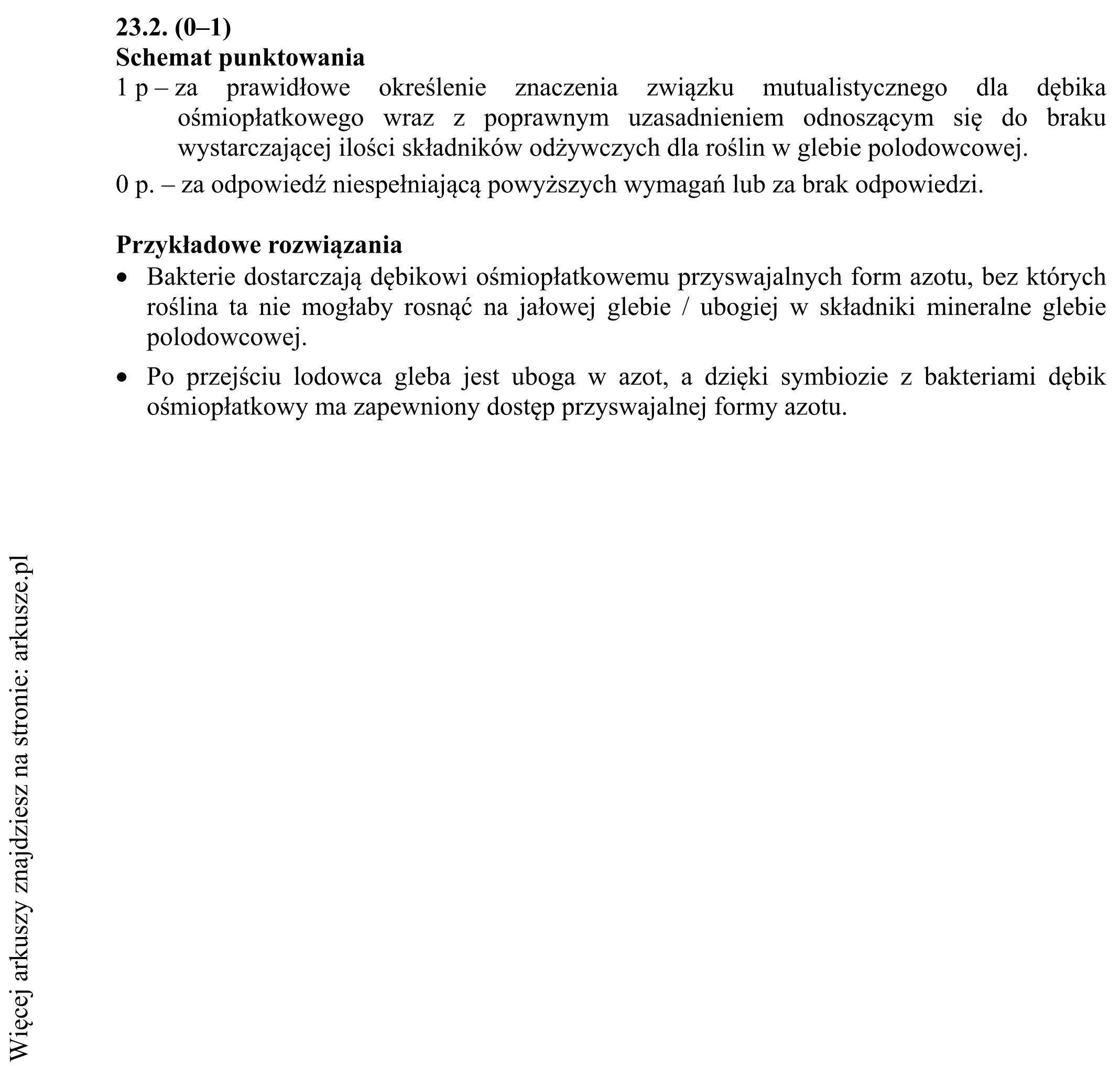 Matura dodatkowa, czerwiec 2018, odpowiedź do zadania 23.1, fragment 2