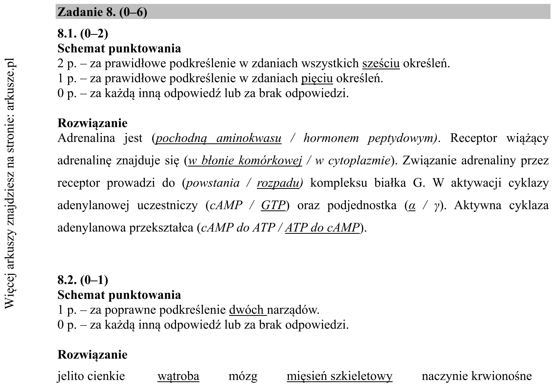 Matura dodatkowa, czerwiec 2018, odpowiedź do zadania 8.1, fragment 1