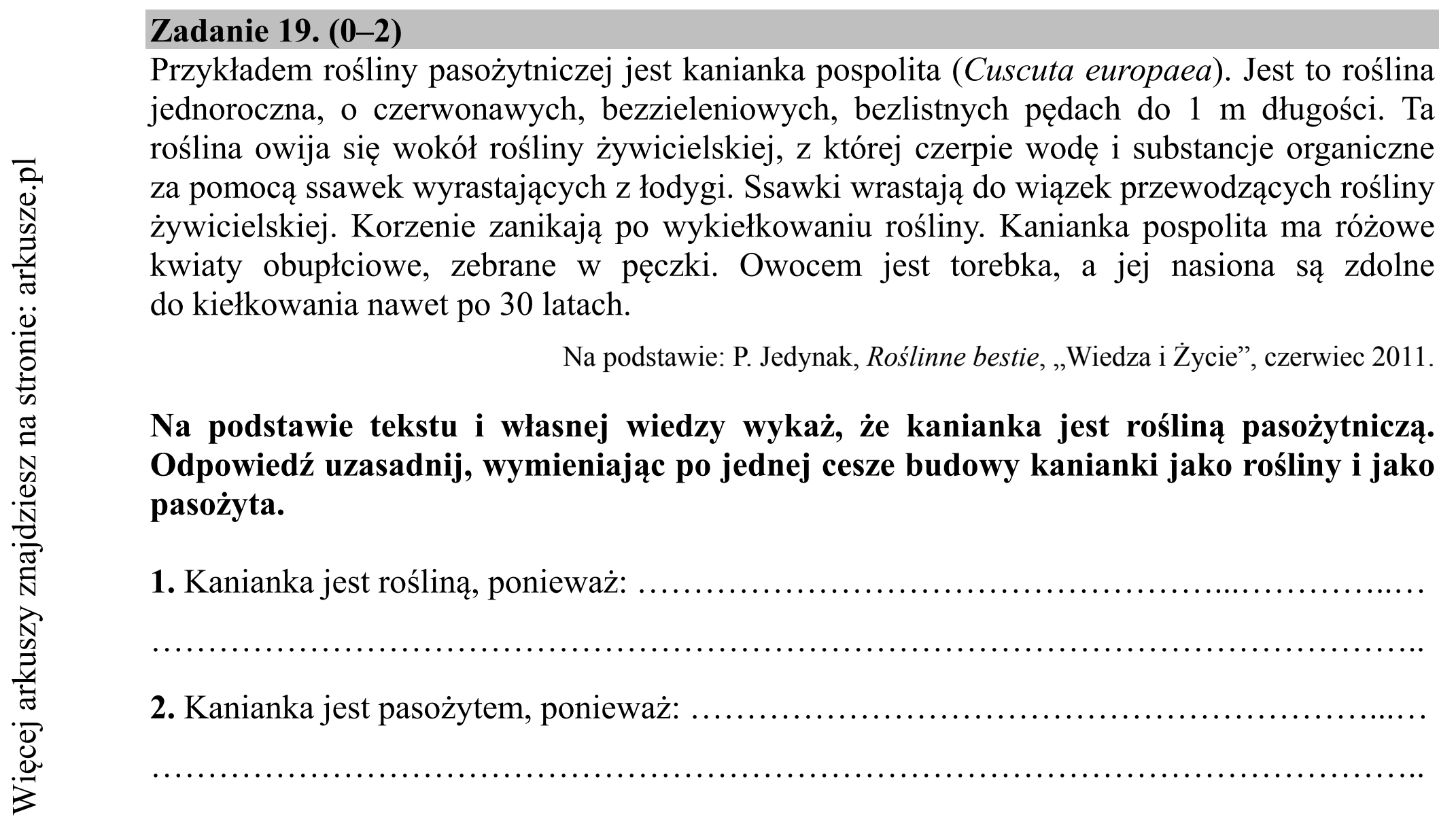 Matura dodatkowa, czerwiec 2018, zadanie 19