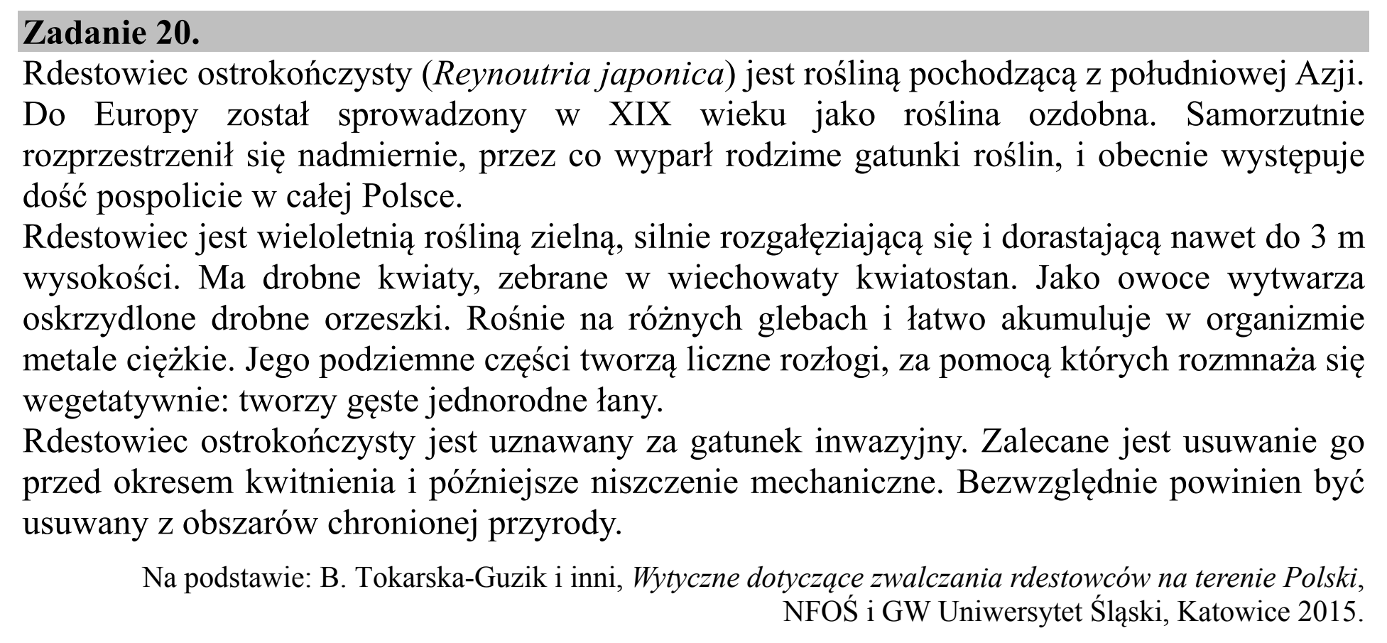 Matura dodatkowa, czerwiec 2018, wstęp zadania 20