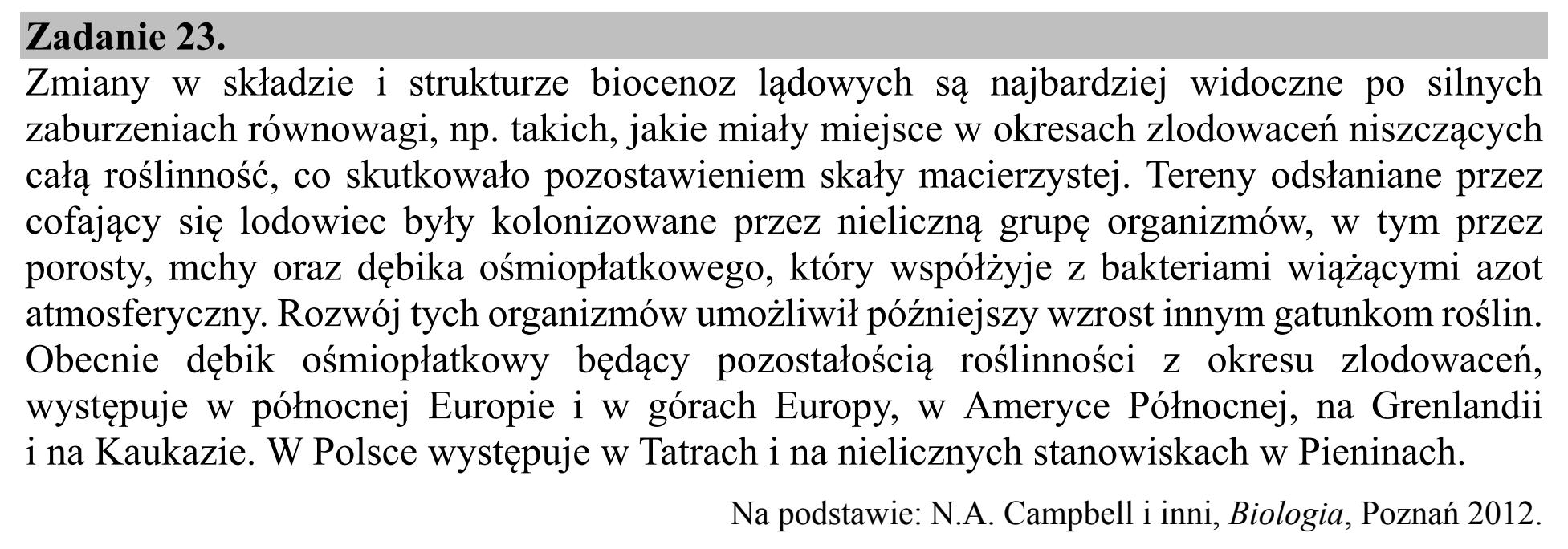 Matura dodatkowa, czerwiec 2018, wstęp zadania 23