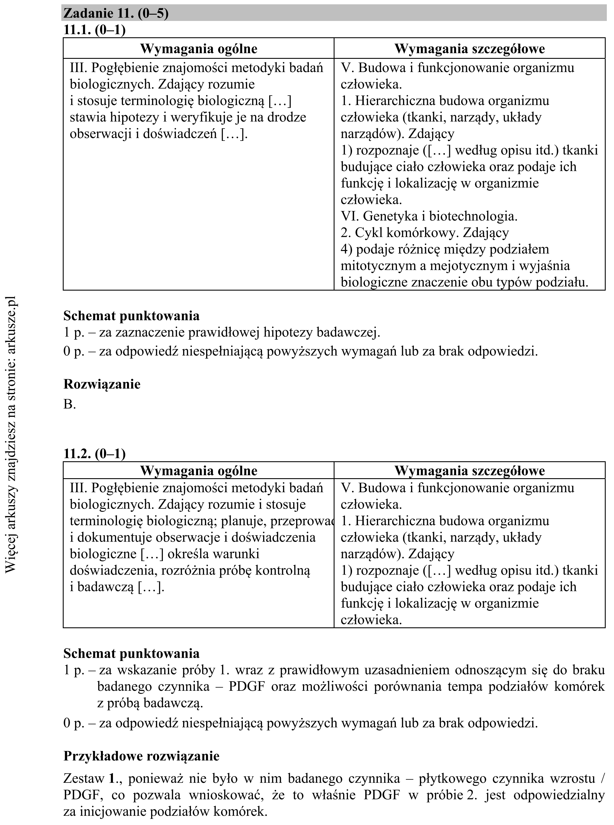 Matura dodatkowa, czerwiec 2019, odpowiedź do zadania 11.1, fragment 1