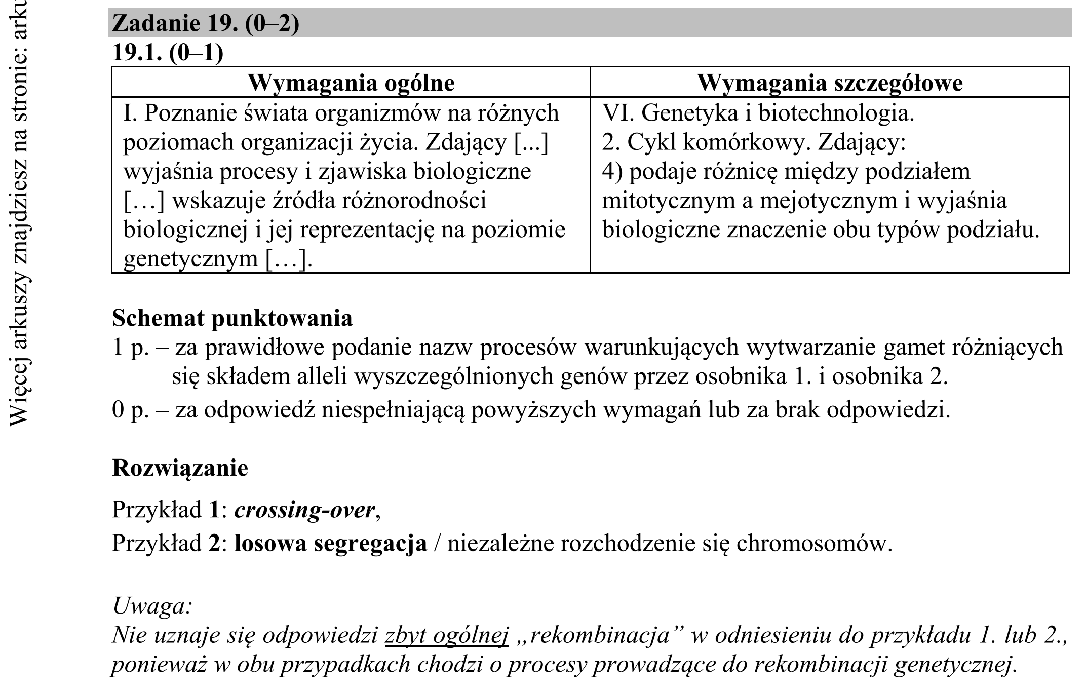 Matura dodatkowa, czerwiec 2019, odpowiedź do zadania 19.1, fragment 1