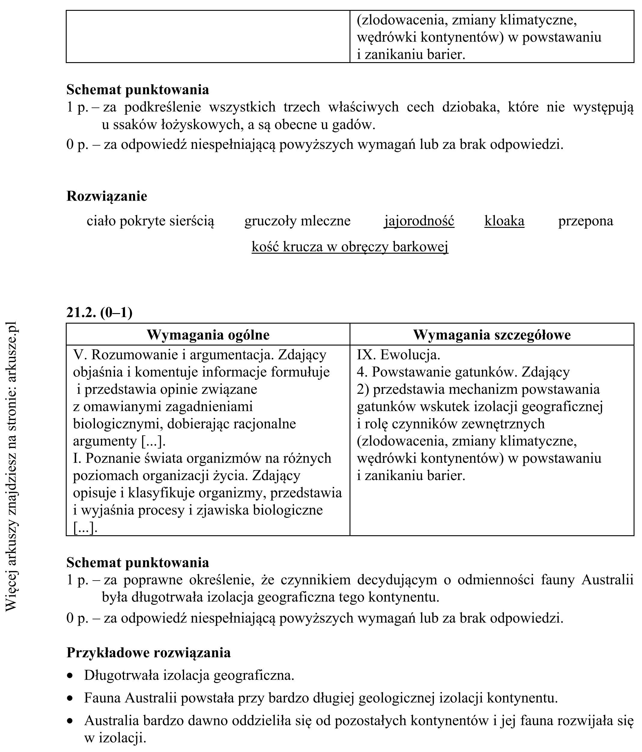 Matura dodatkowa, czerwiec 2019, odpowiedź do zadania 21.1, fragment 2