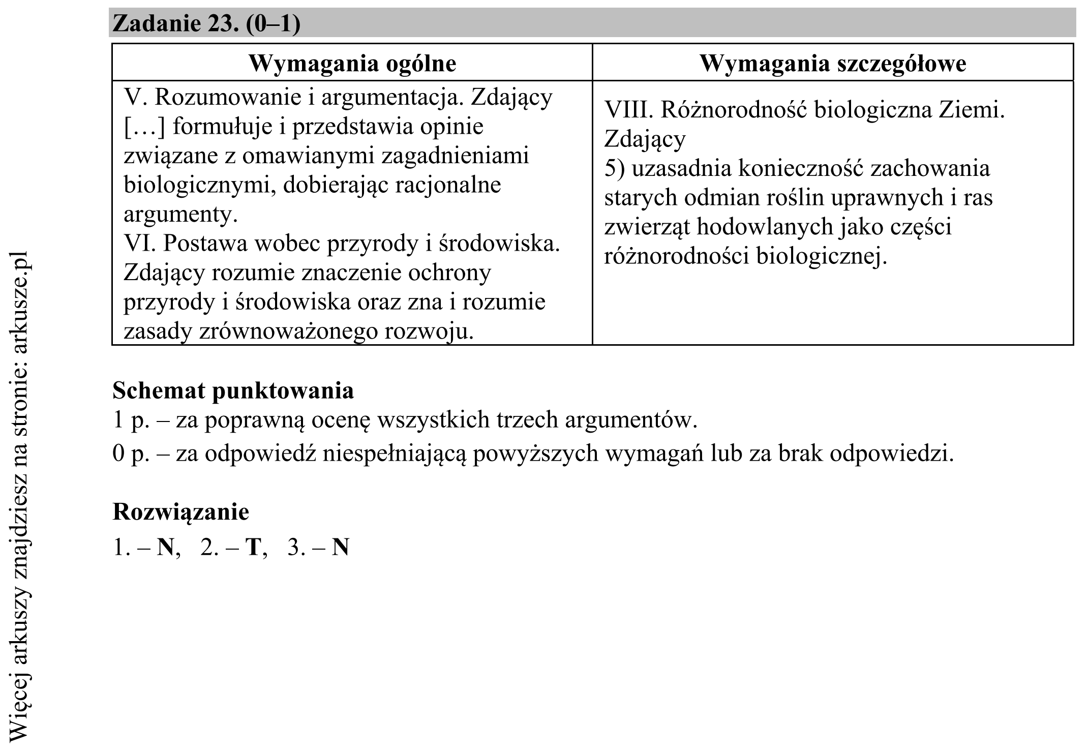 Matura dodatkowa, czerwiec 2019, odpowiedź do zadania 23