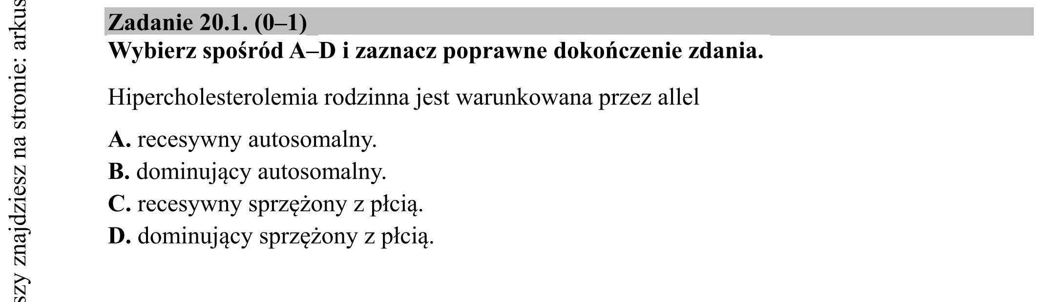 Matura dodatkowa, czerwiec 2019, zadanie 20.1