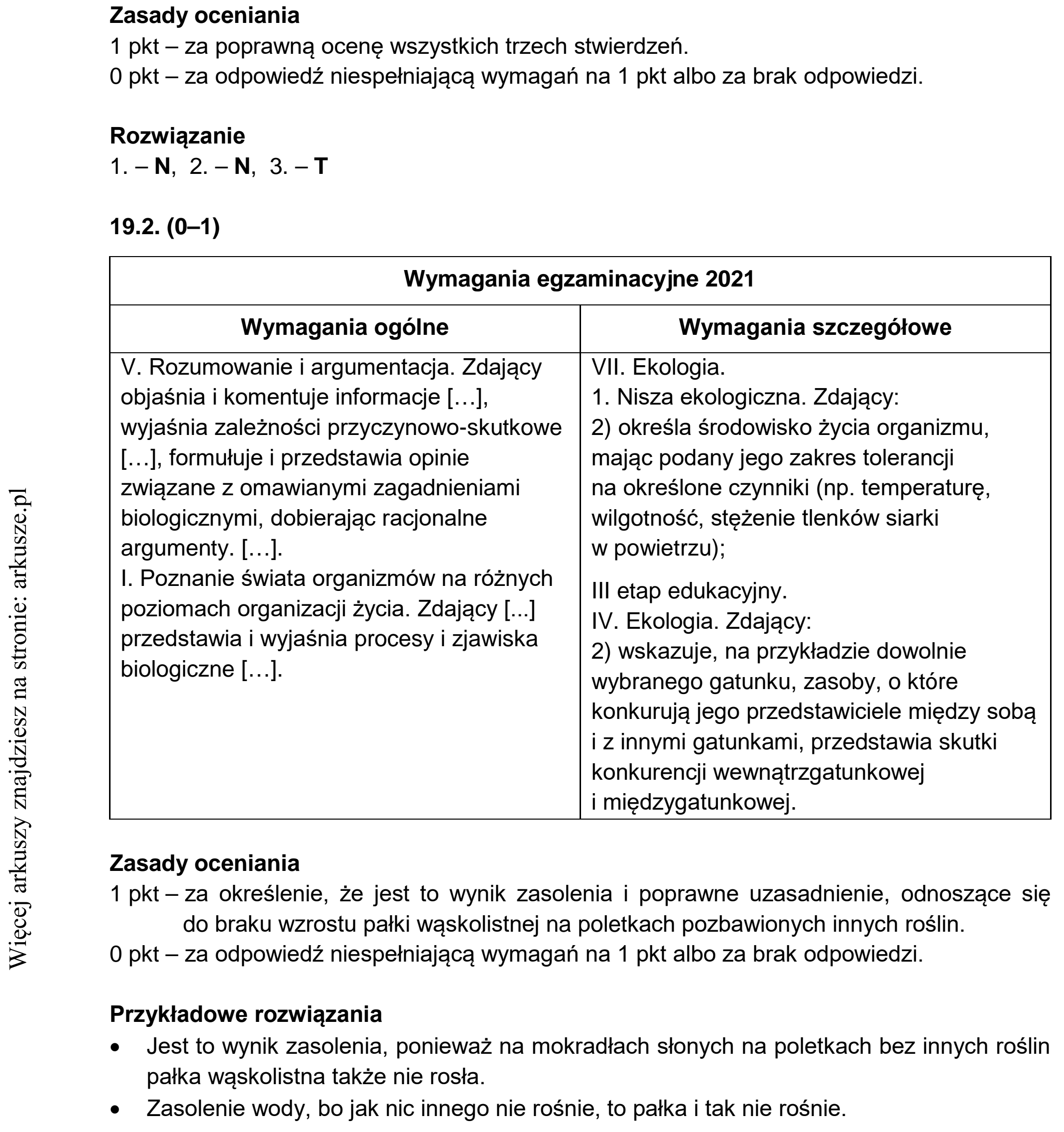Matura dodatkowa, czerwiec 2021, odpowiedź do zadania 19.1