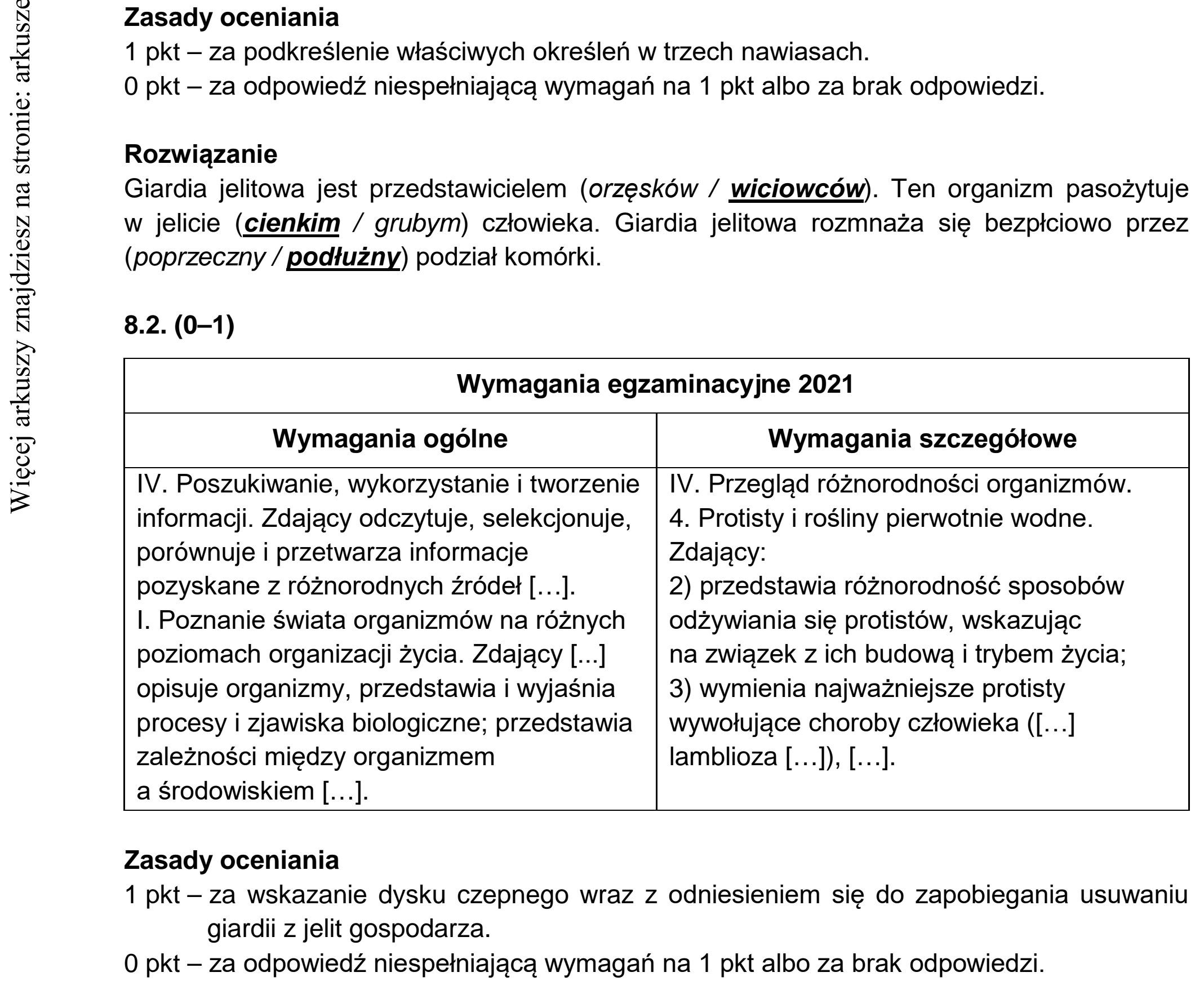 Matura dodatkowa, czerwiec 2021, odpowiedź do zadania 8.1, fragment 1