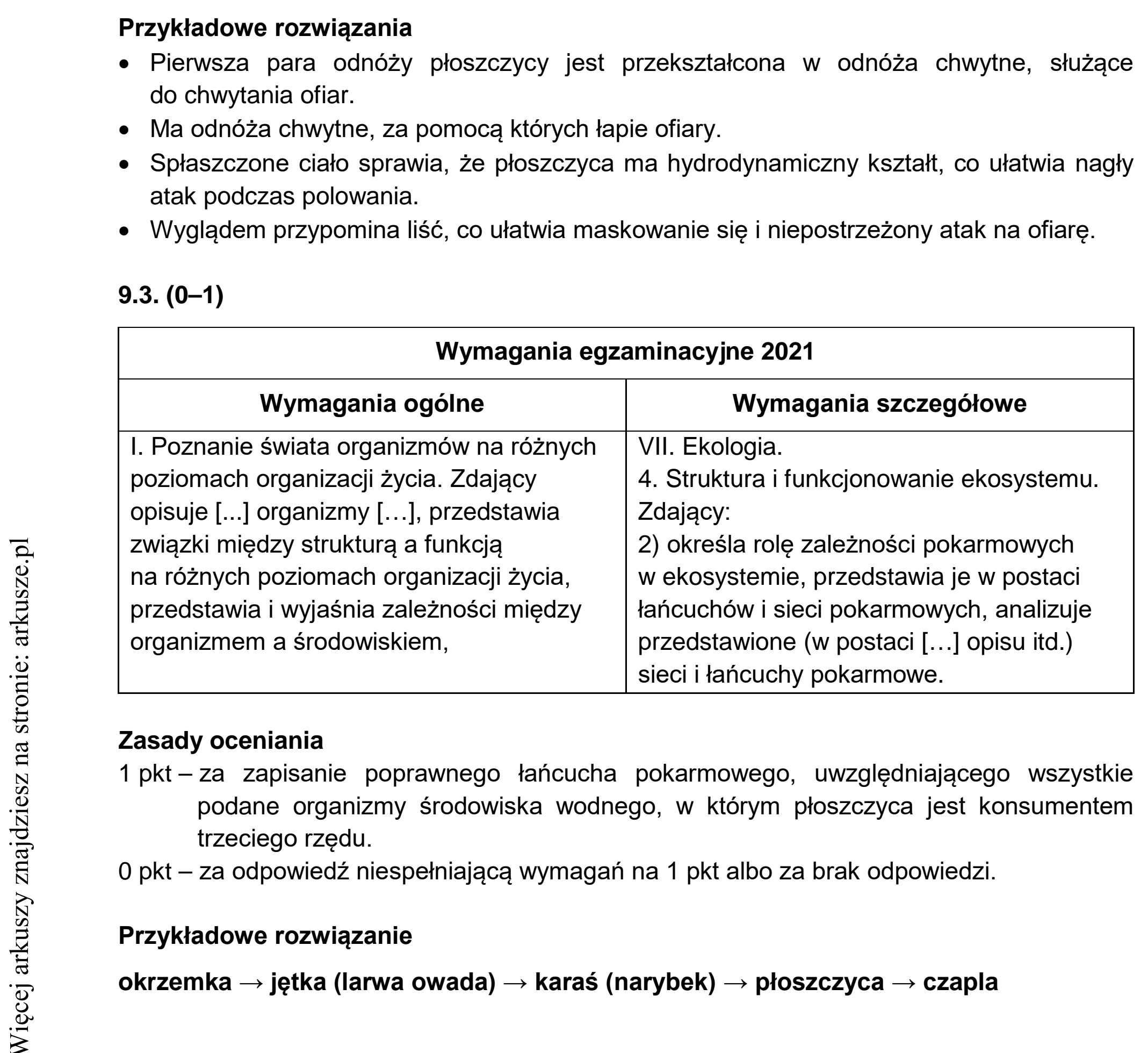 Matura dodatkowa, czerwiec 2021, odpowiedź do zadania 9.1, fragment 2