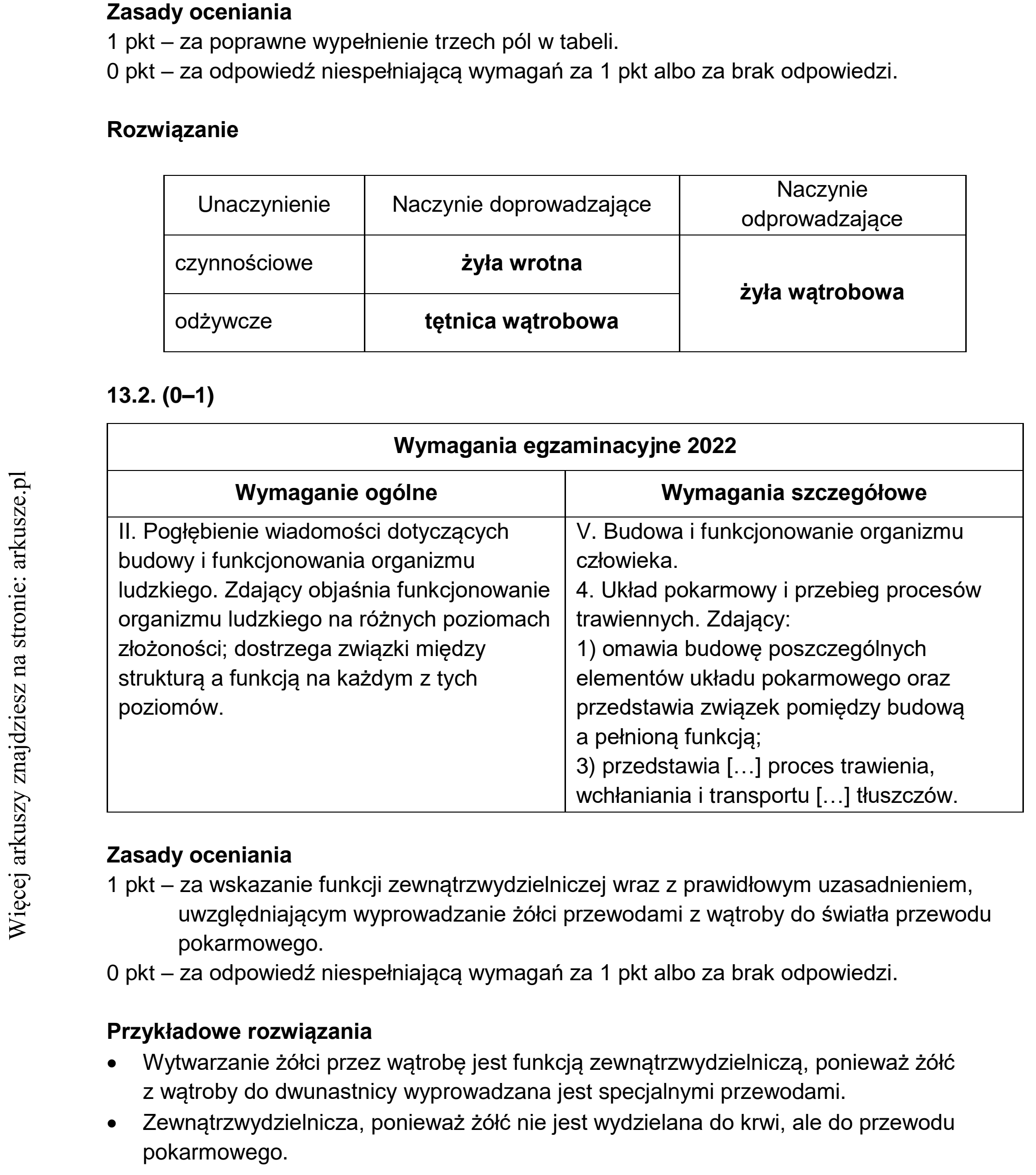 Matura dodatkowa, czerwiec 2022, odpowiedź do zadania 13.1, fragment 1